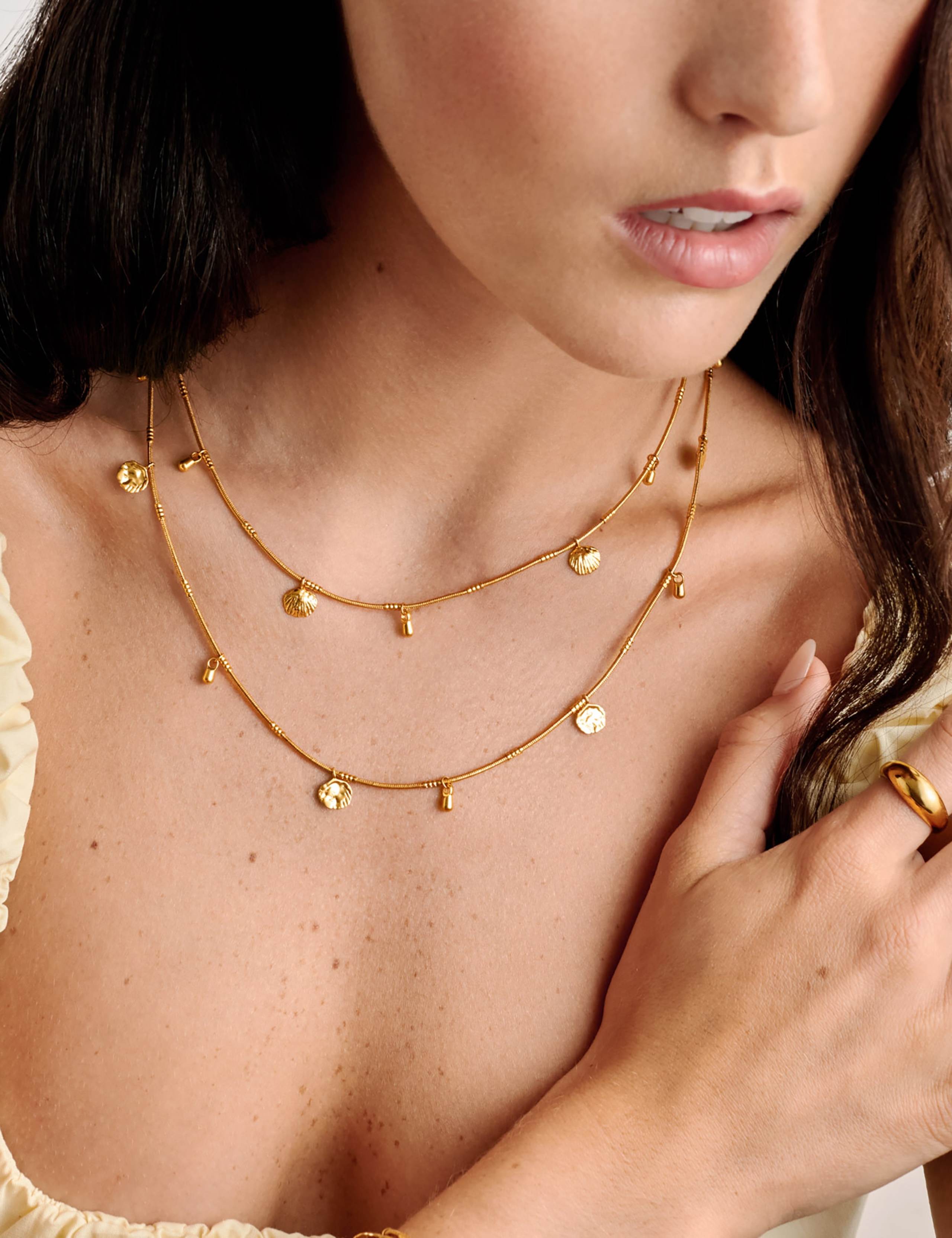 Gold Plated Shell Charm Necklace