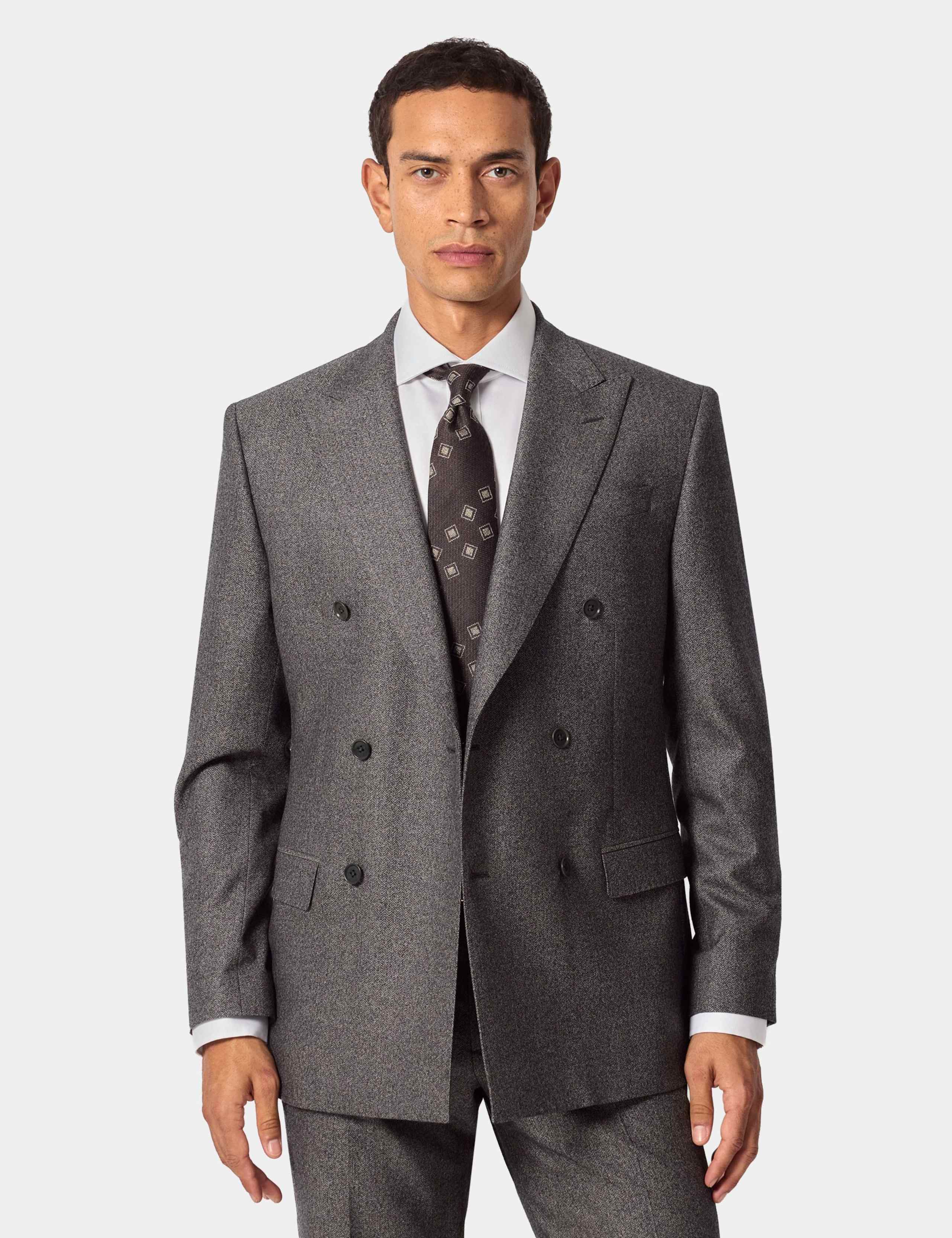 Regular Fit Pure Wool Double Breasted Suit Jacket