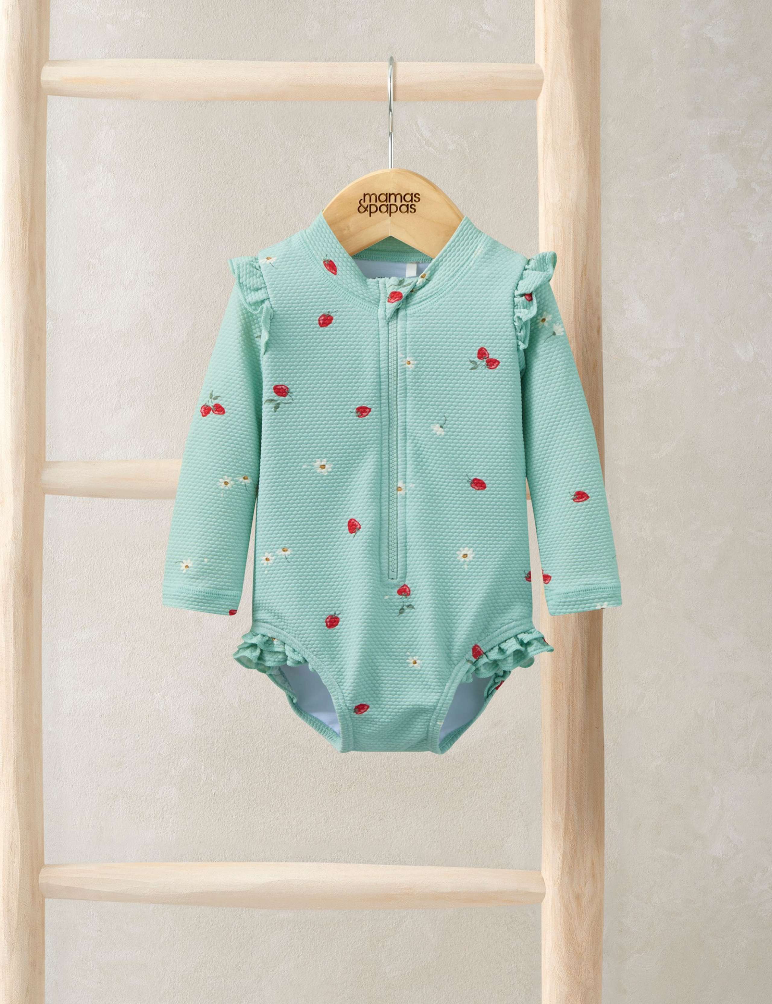 Strawberry Frill Long Sleeve Swimsuit (0-3 Yrs)