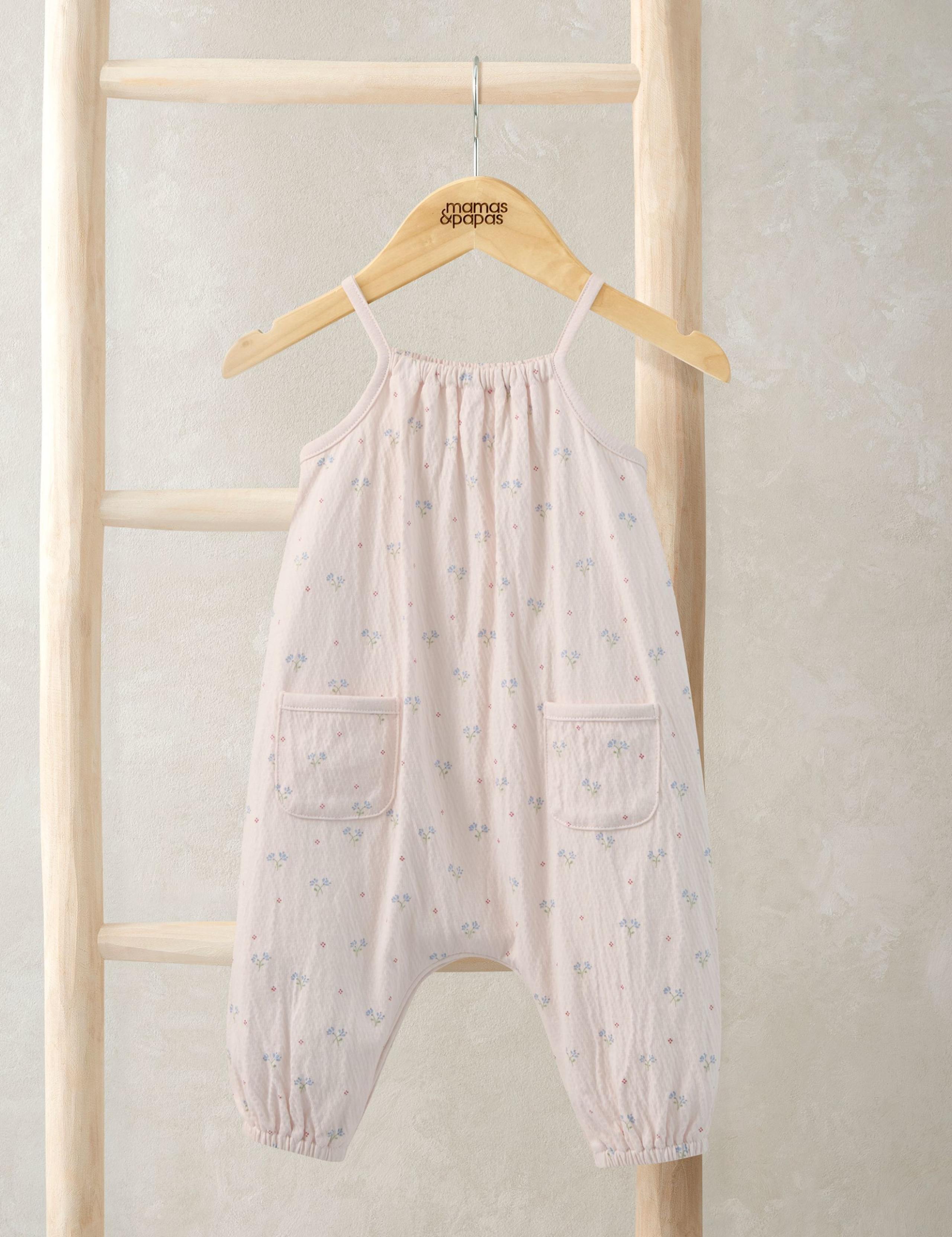 Cotton Rich Floral Crinkle Romper (0-24 Months)