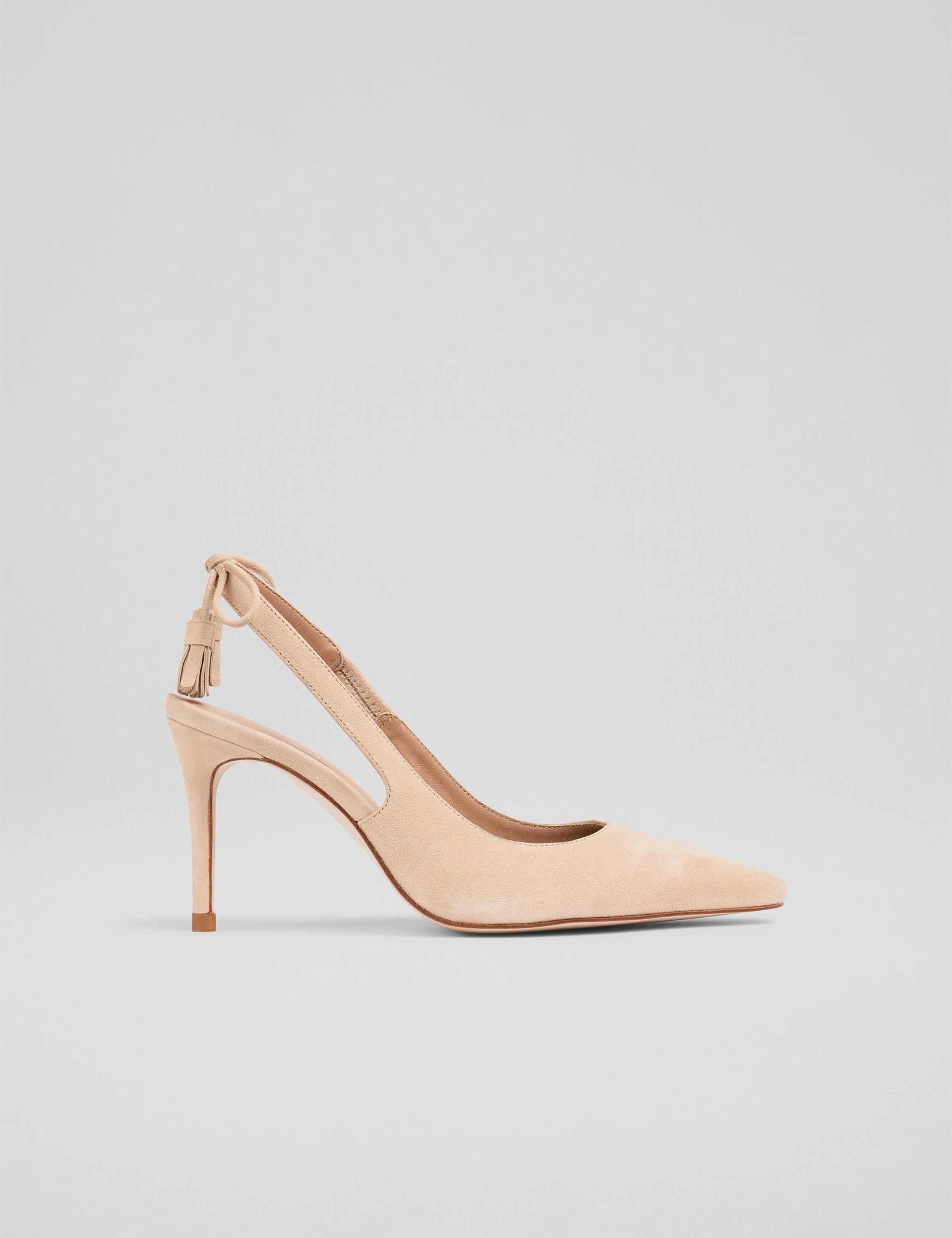 Suede Tassel Stiletto Heel Slingback Shoes