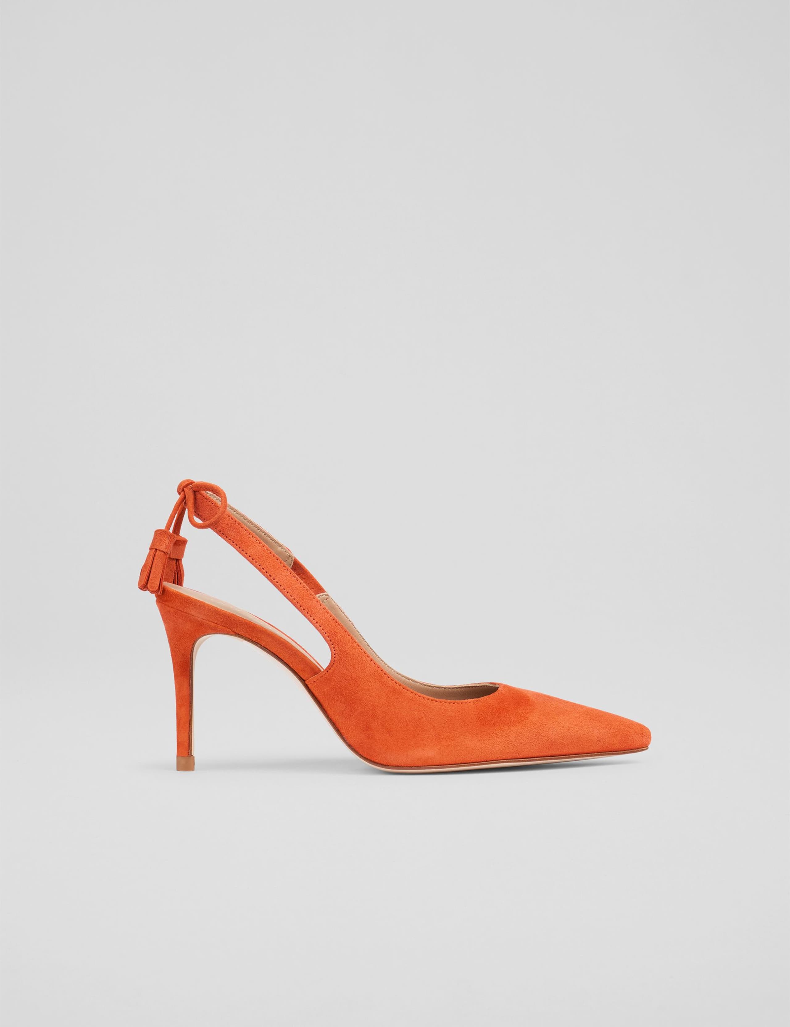 Suede Tassel Stiletto Heel Slingback Shoes