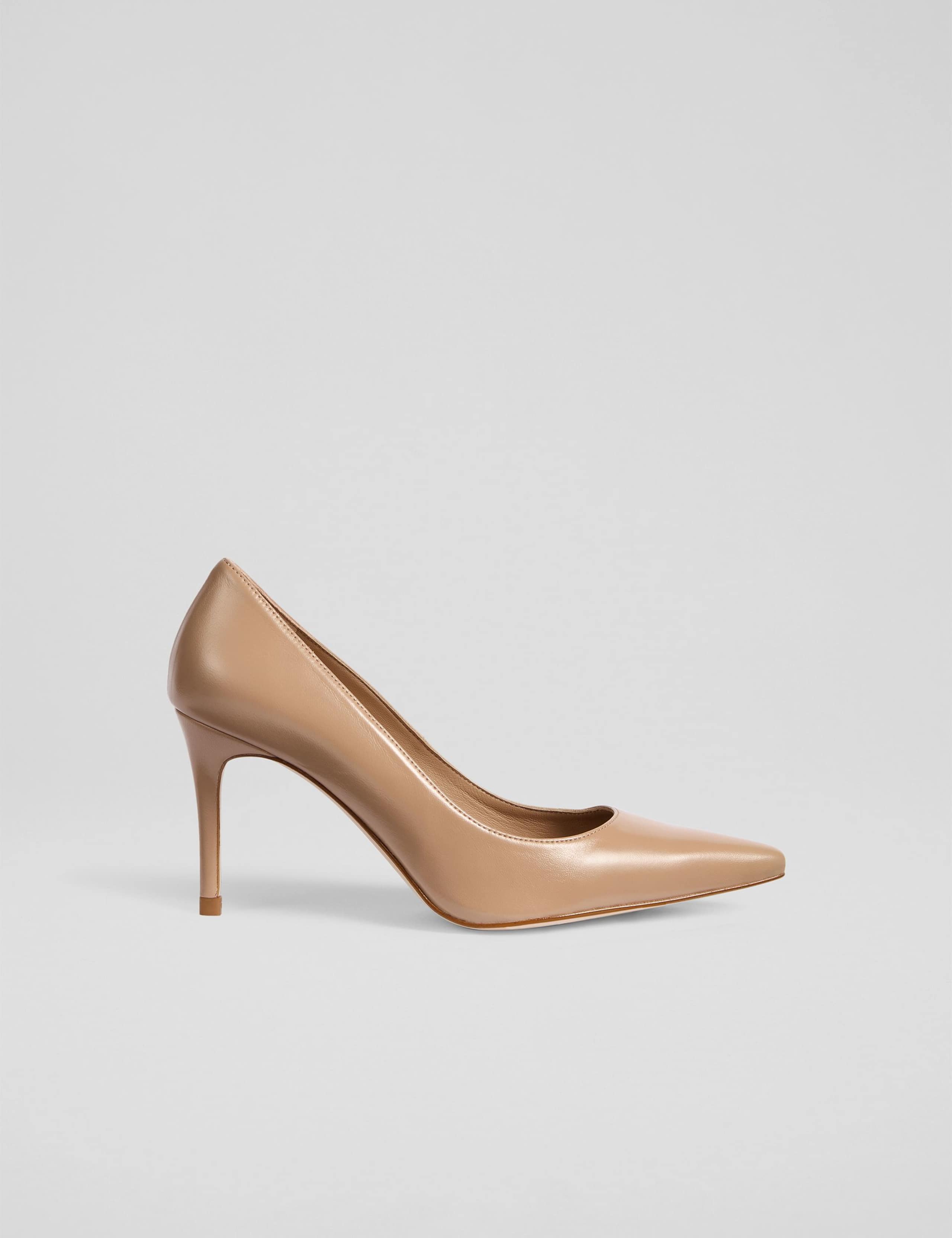 Leather Stiletto Heel Pointed Court Shoes