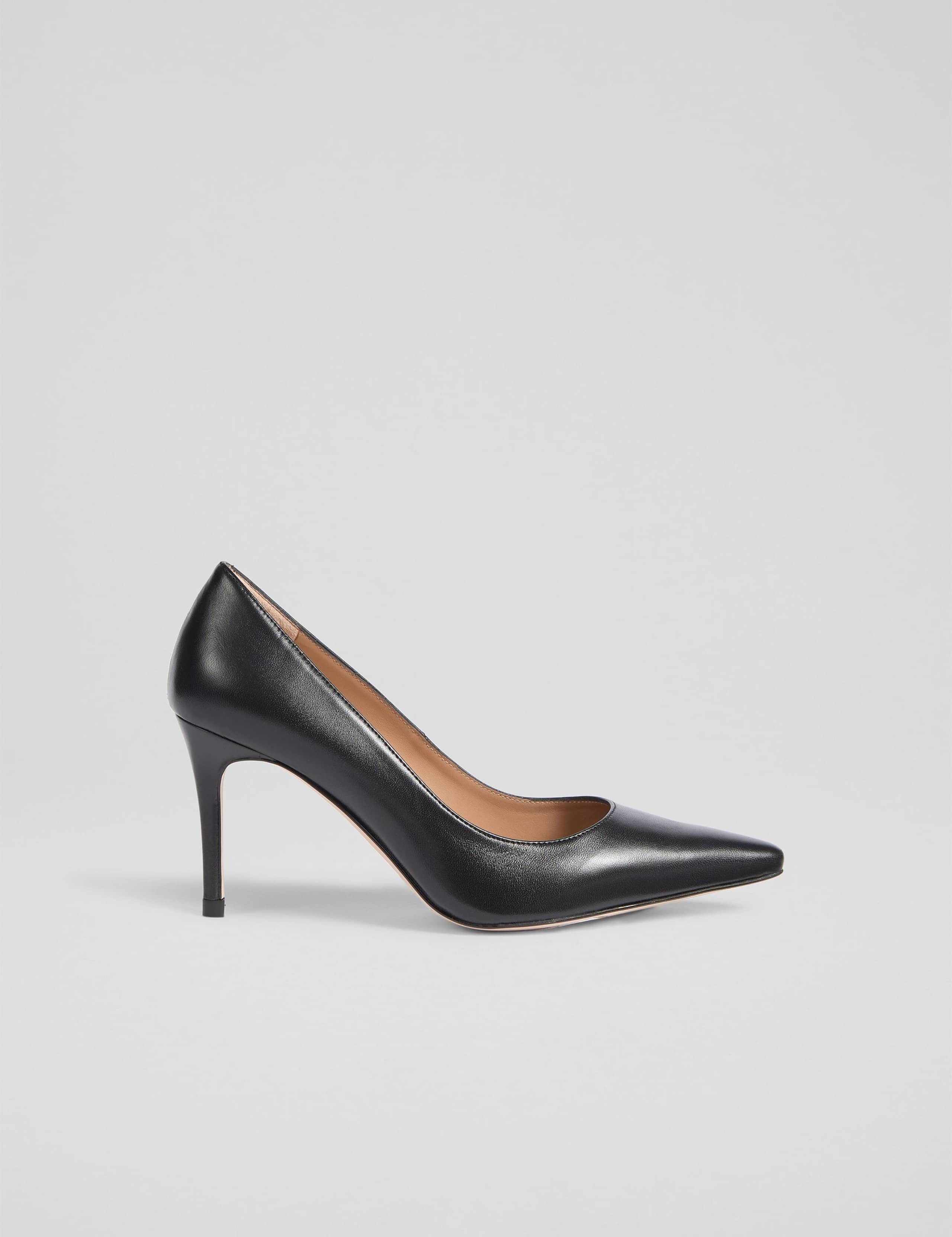 Leather Stiletto Heel Pointed Court Shoes