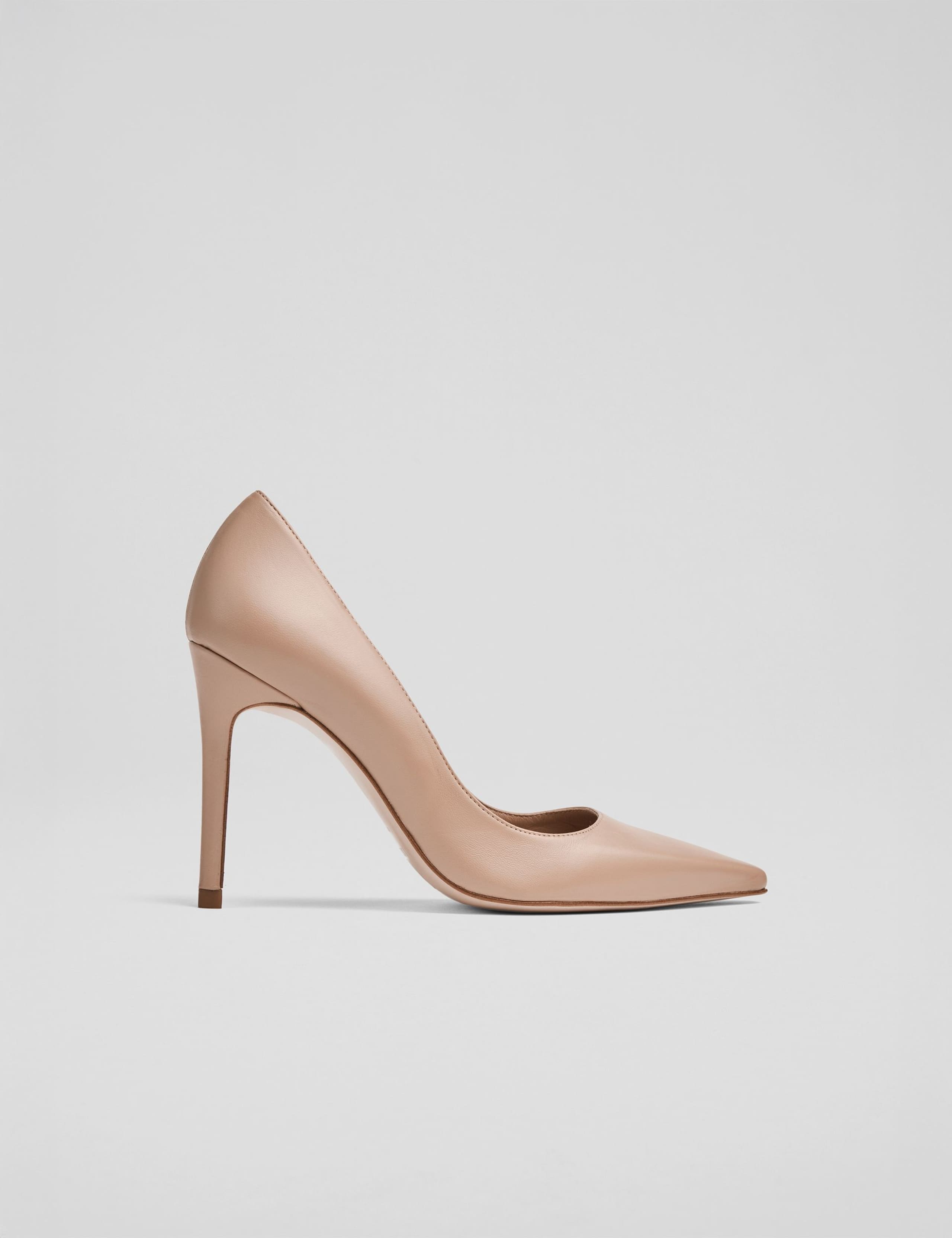 Leather Stiletto Heel Pointed Court Shoes