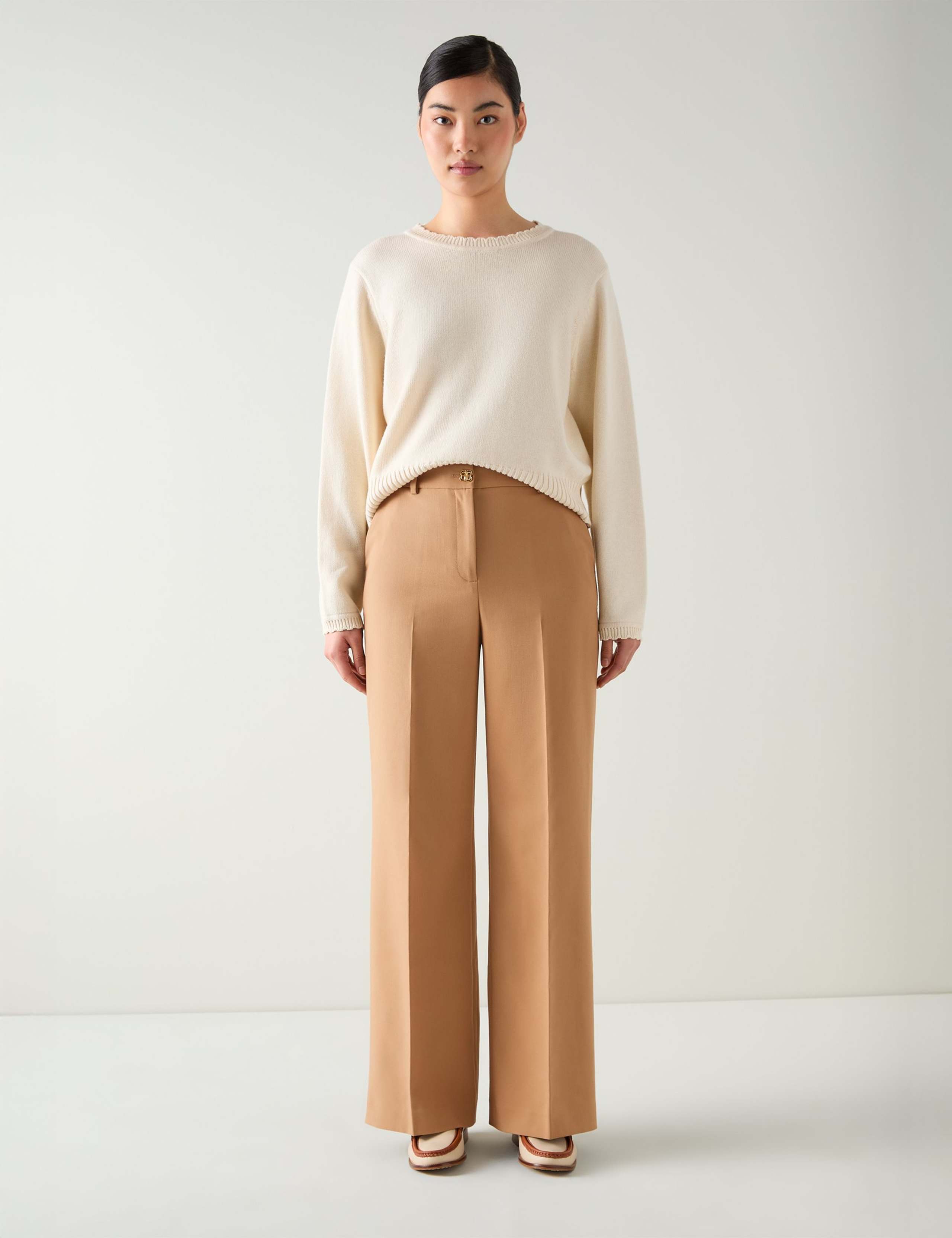 Pleat Front Relaxed Fit Trousers