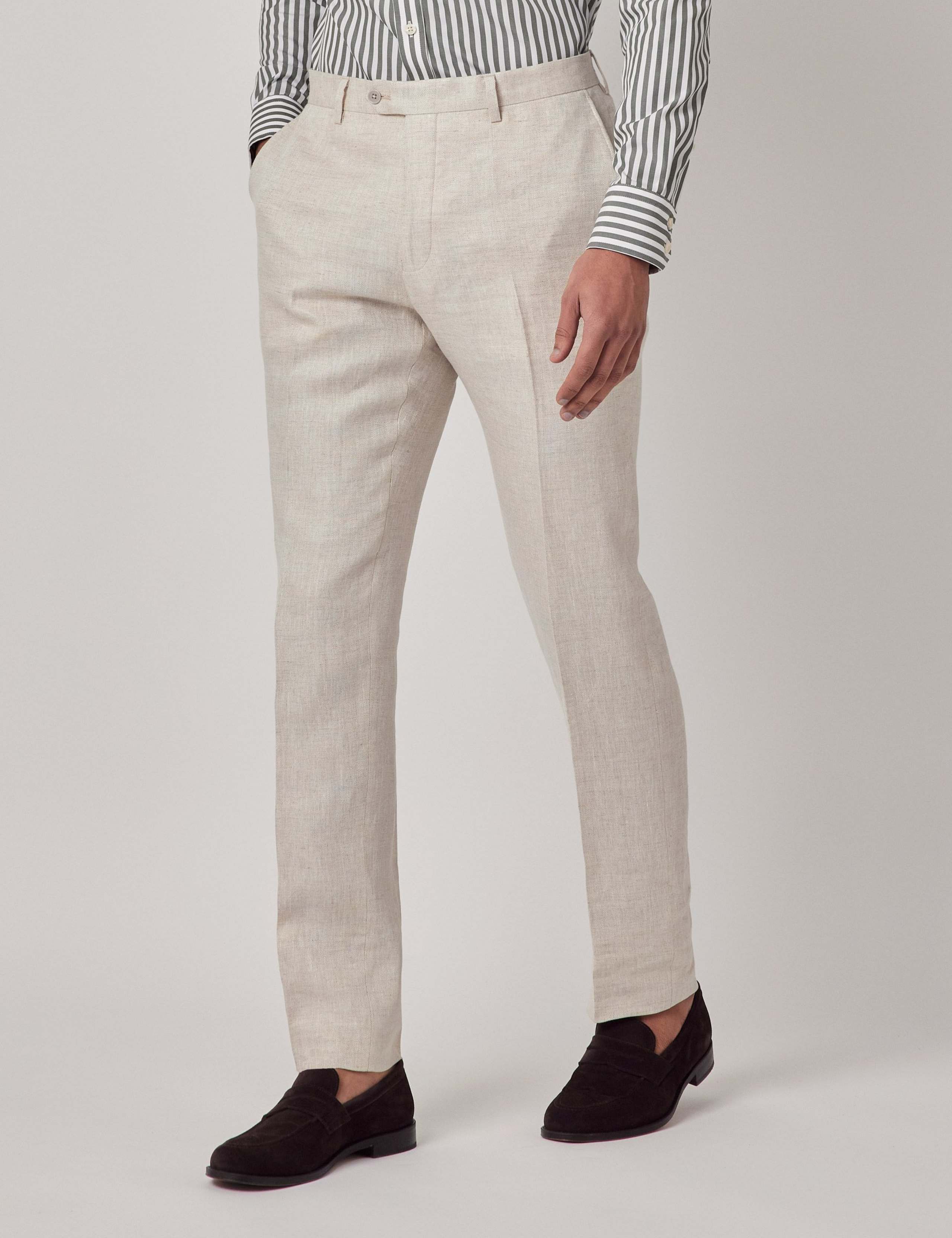 Slim Fit Pure Linen Suit Trousers
