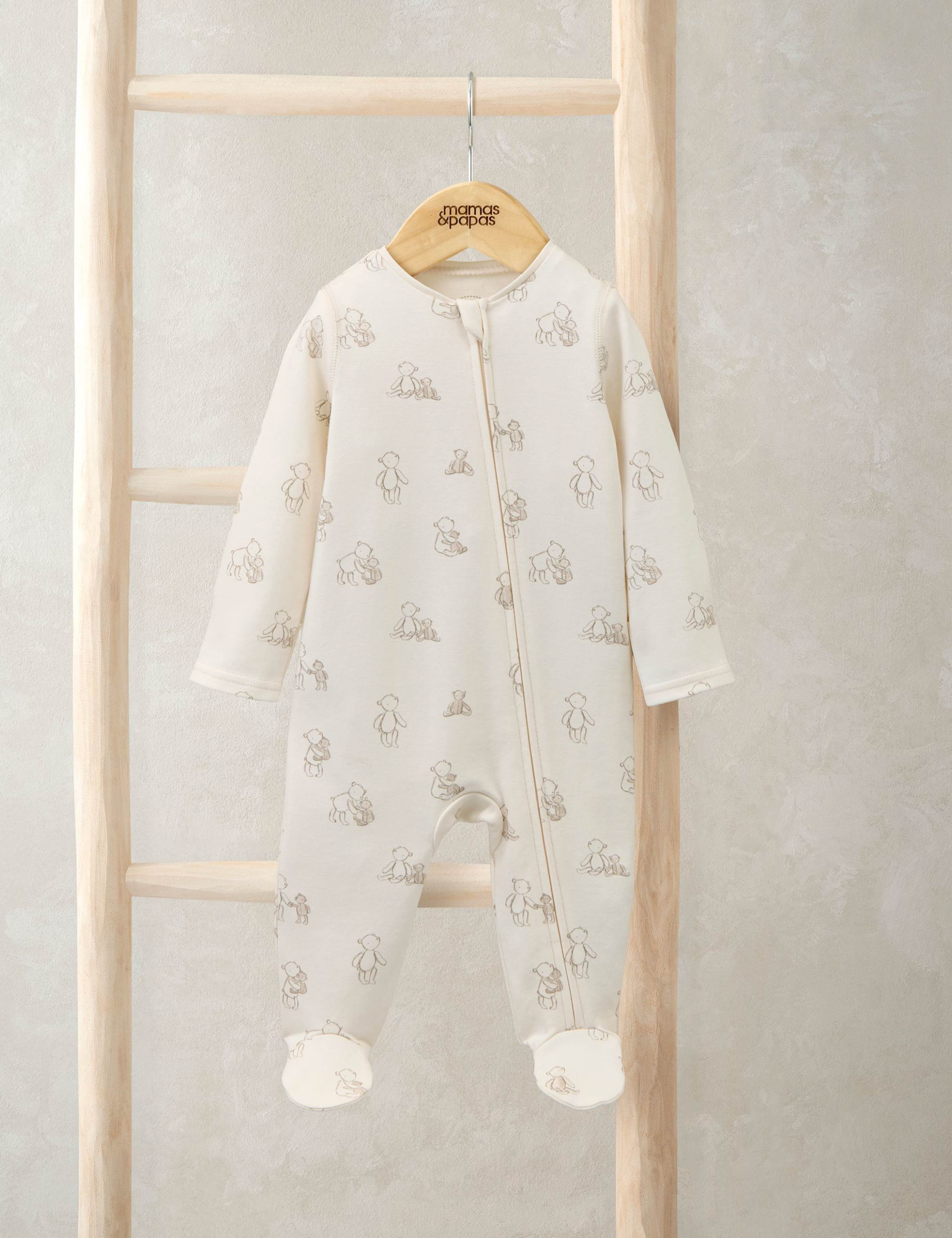 Pure Cotton Teddy Bear Sleepsuit (0-9 Months)