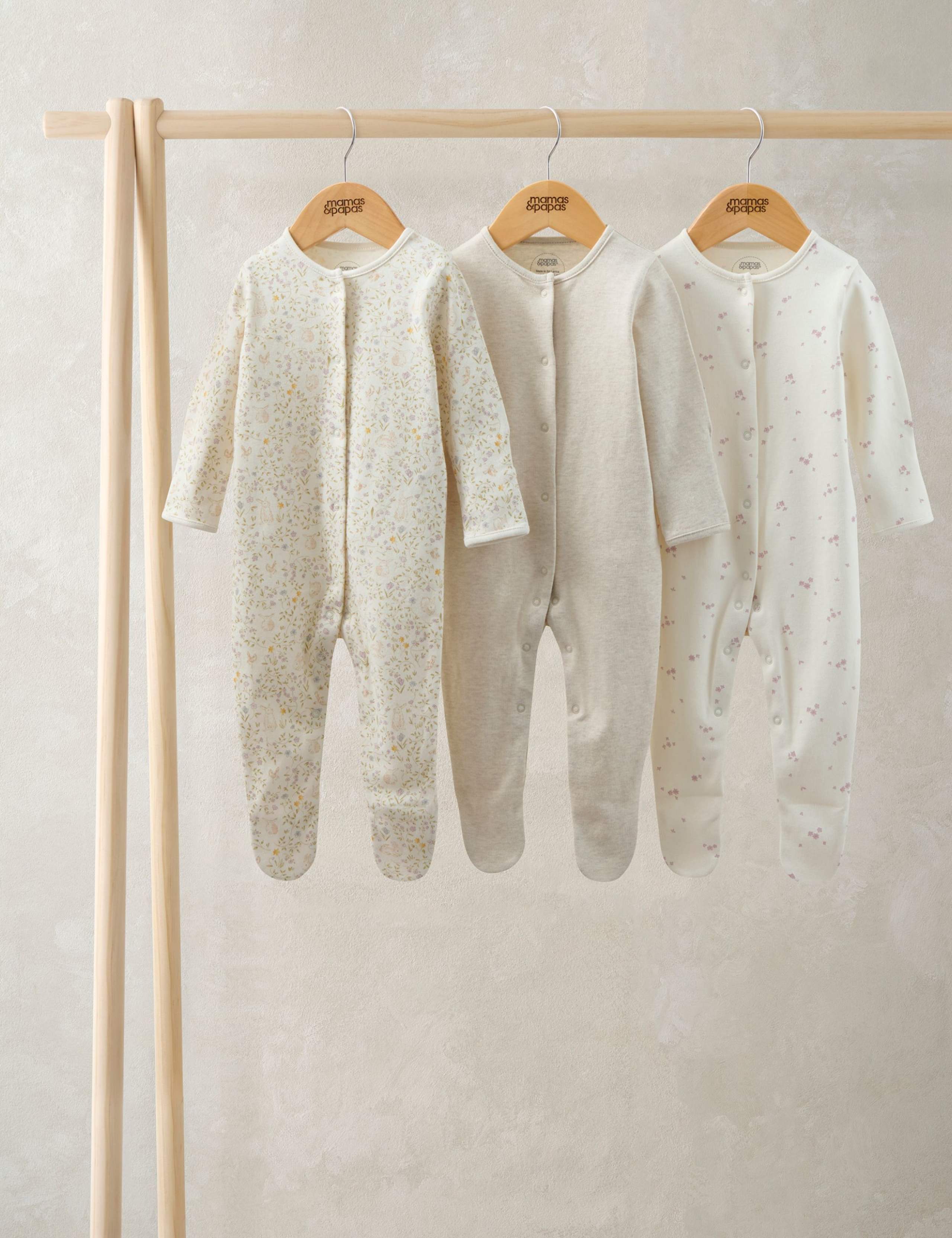 3 Pack Bunny Sleepsuits (0-24 Months)
