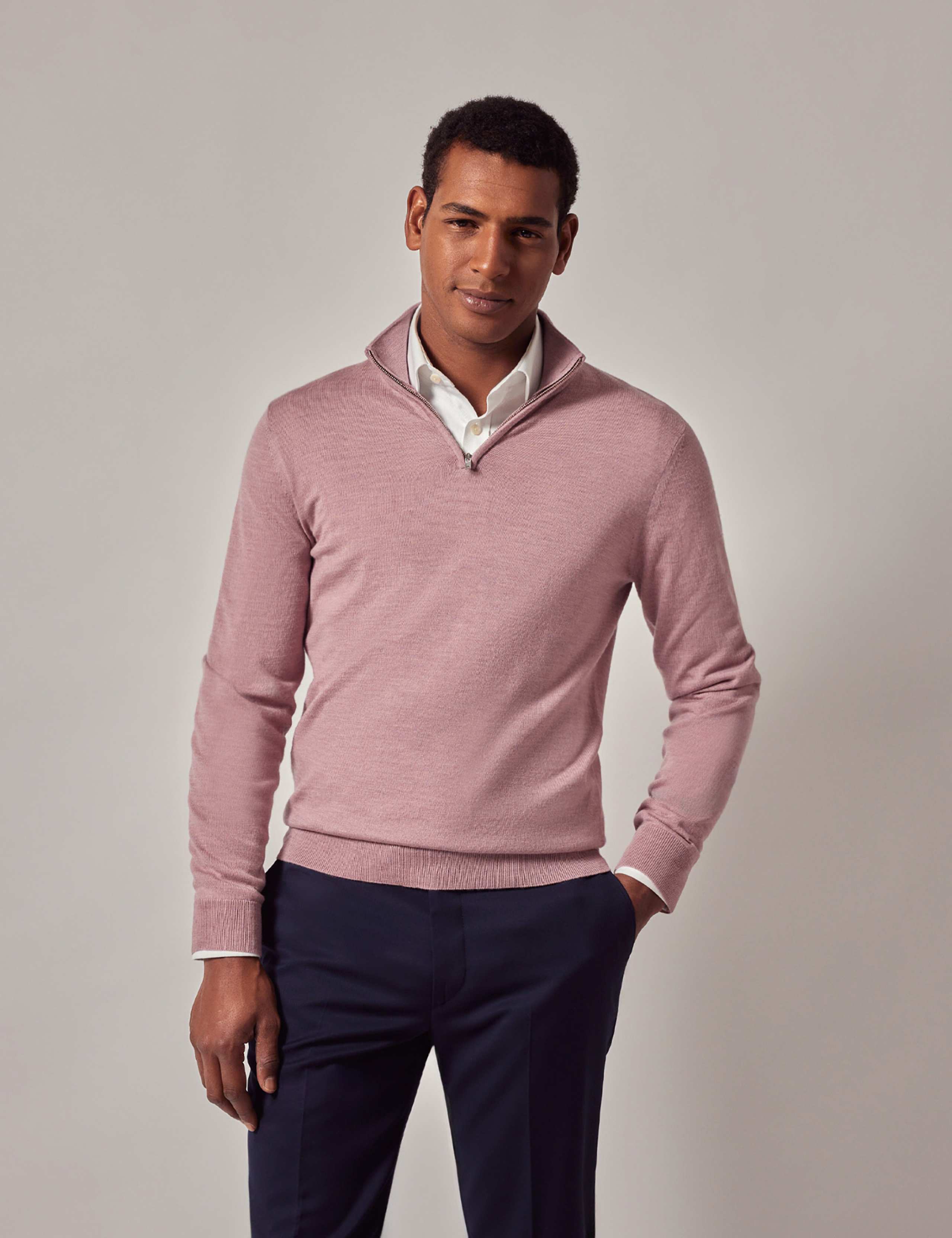 Pure Wool Half Zip Jumper