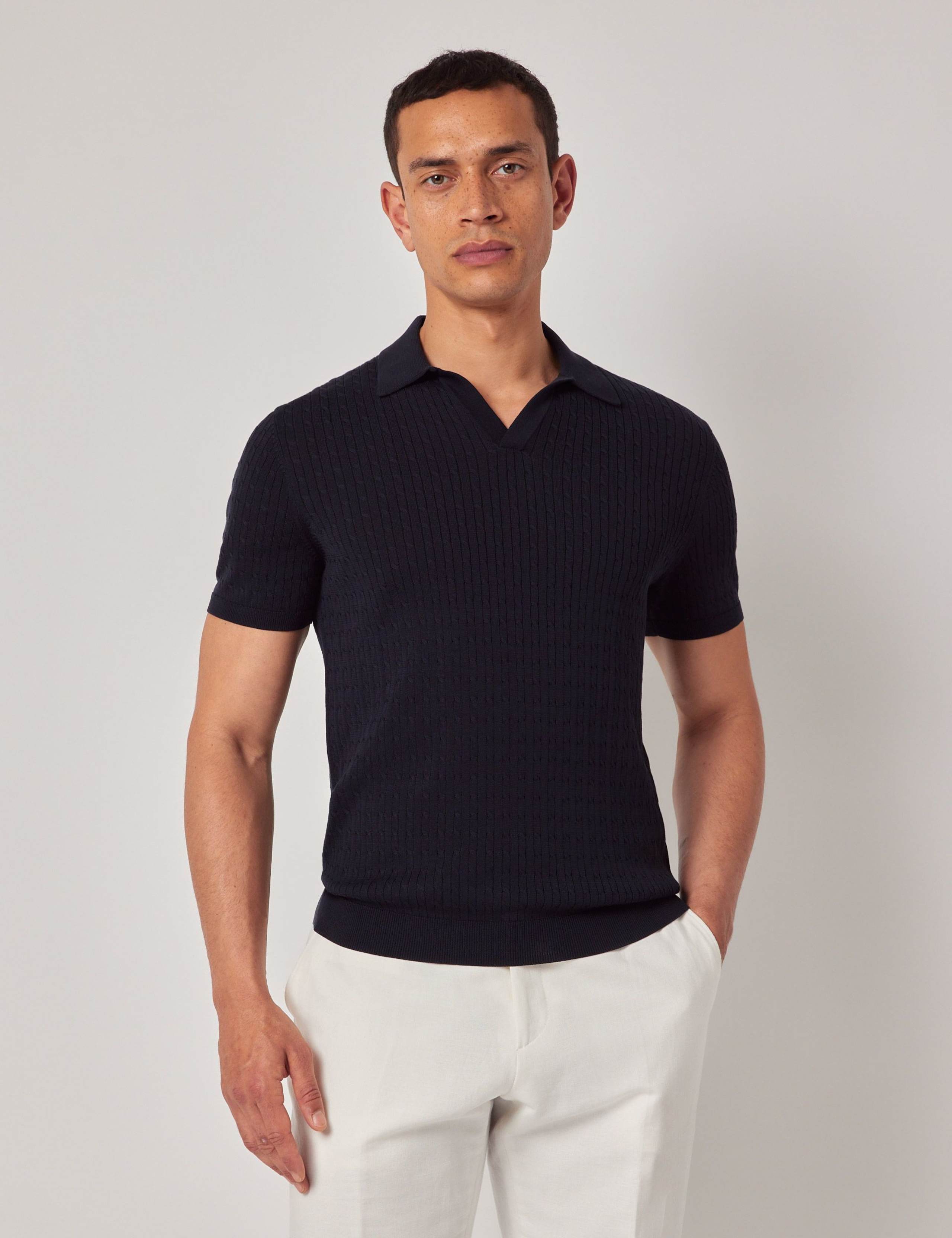 Pure Cotton Knitted Polo Shirt