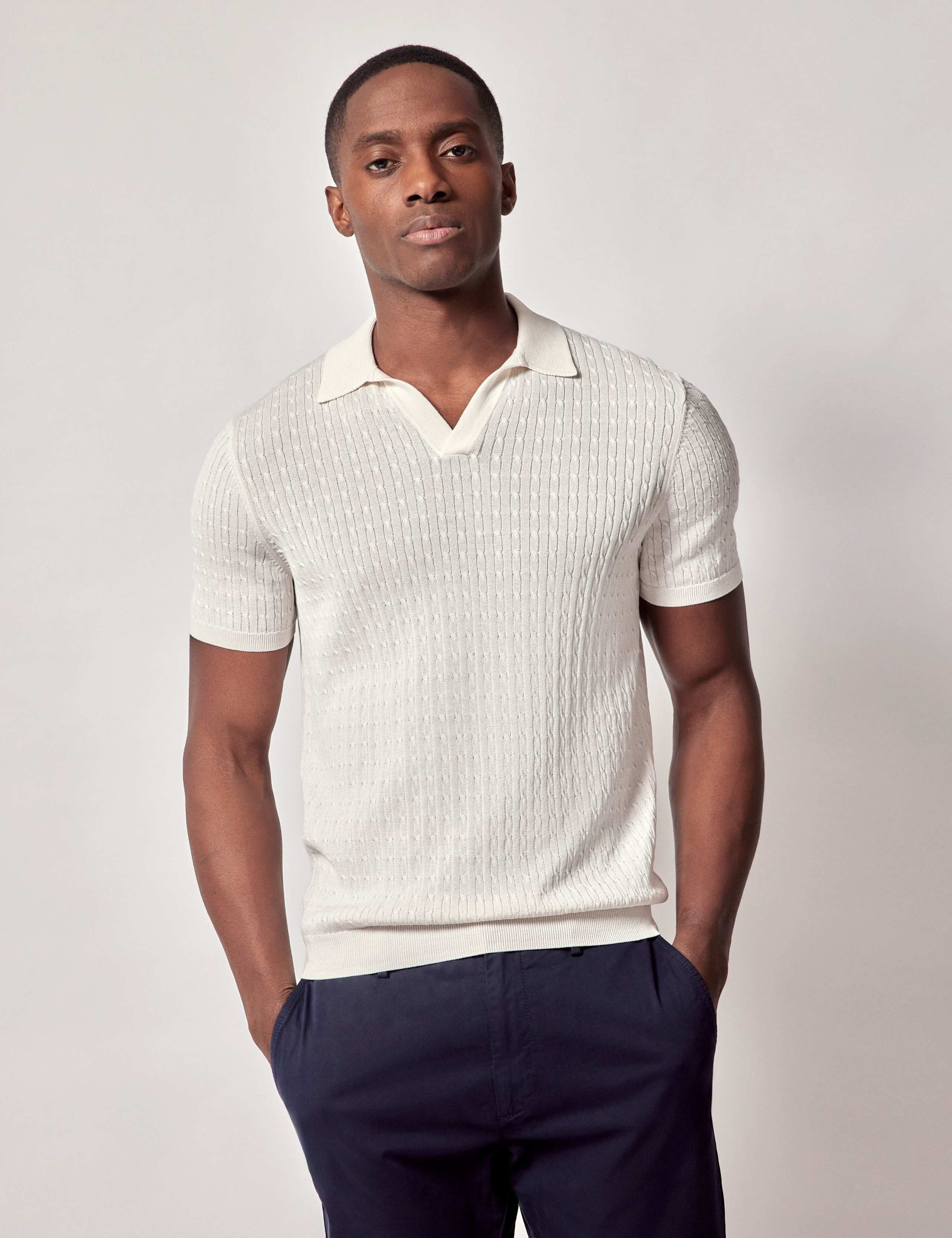 Pure Cotton Knitted Polo Shirt