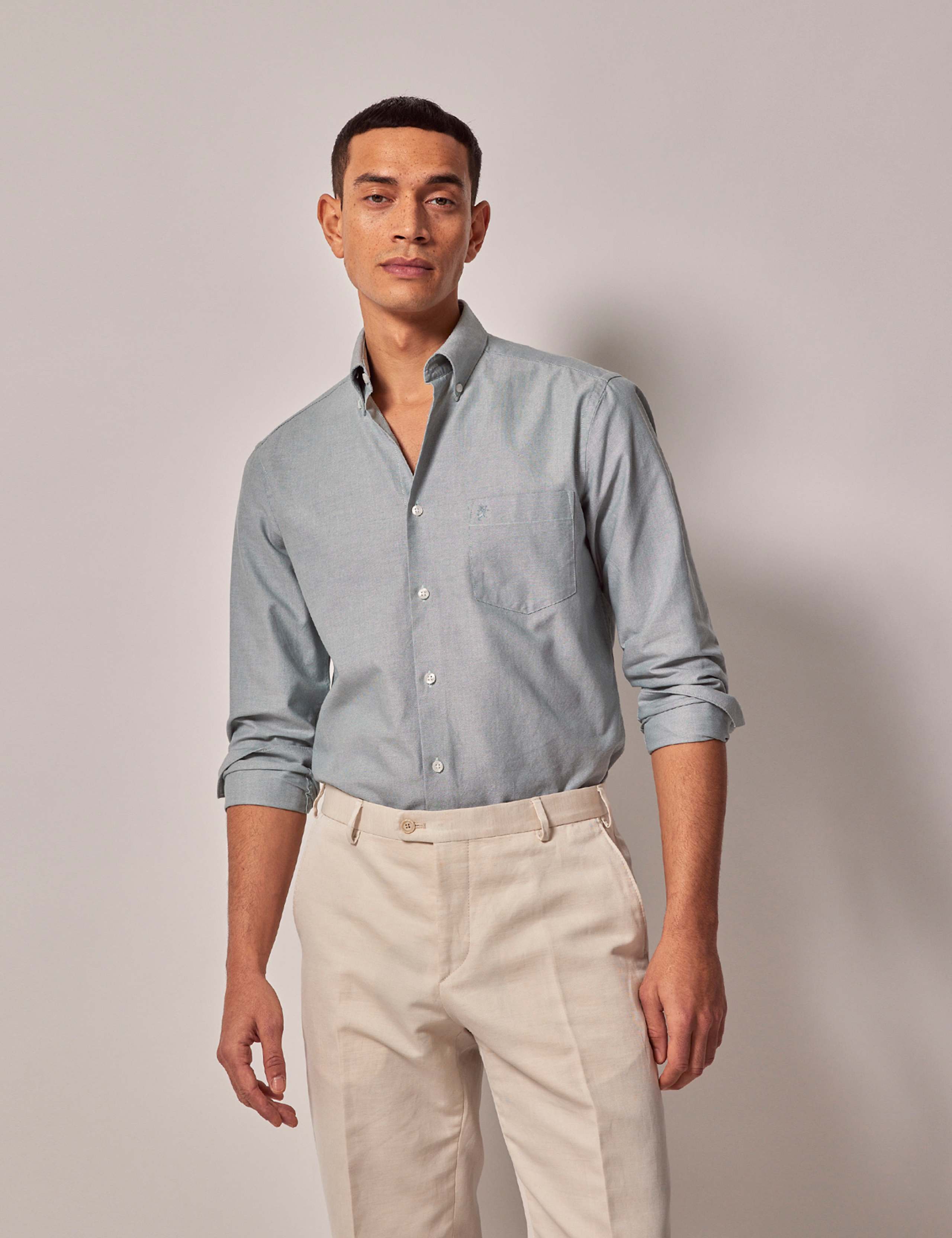 Regular Fit Pure Linen Oxford Shirt