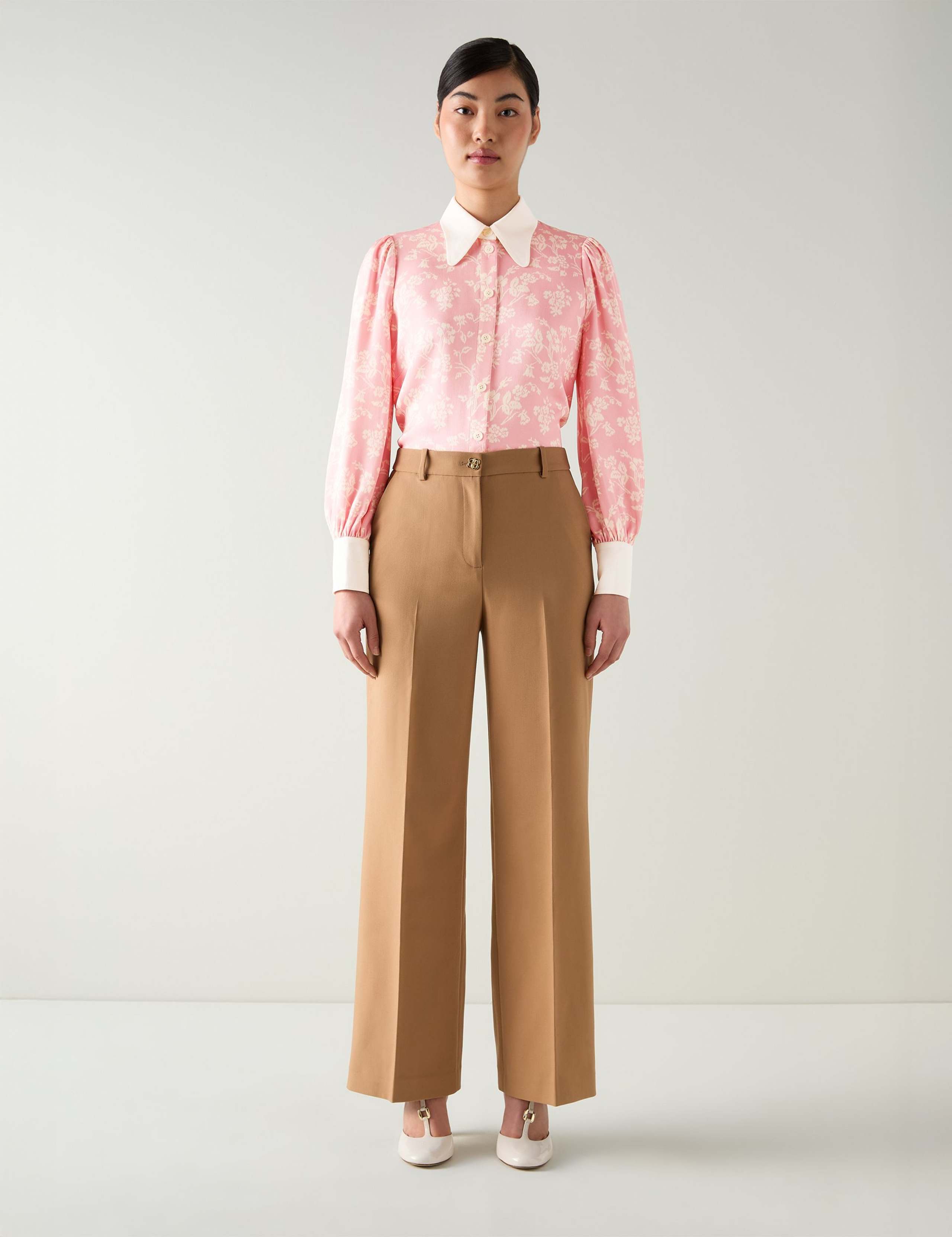 Floral Print Collared Blouse