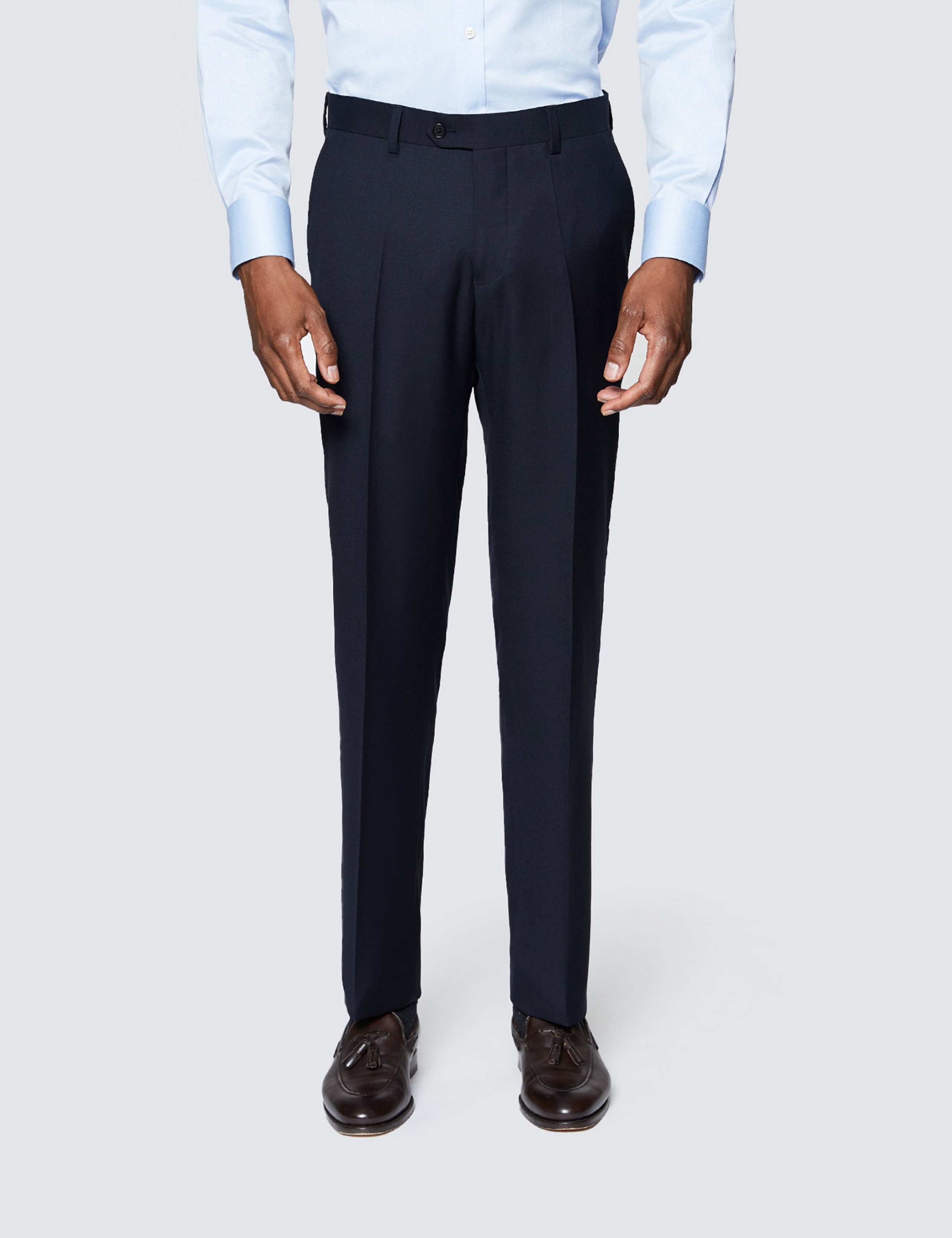 Slim Fit Pure Wool Twill Suit Trousers