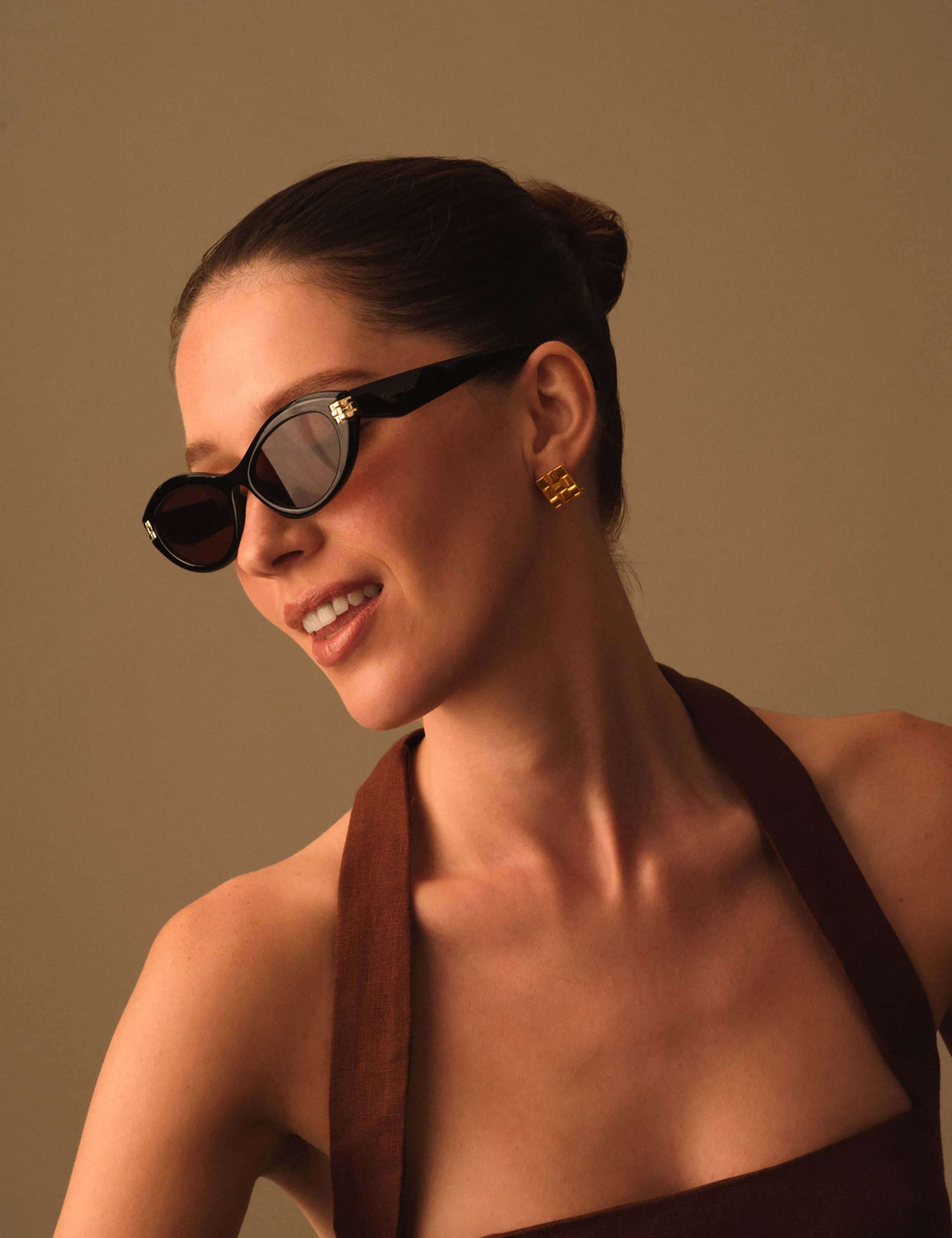 Slim Oval Cat Eye Sunglasses