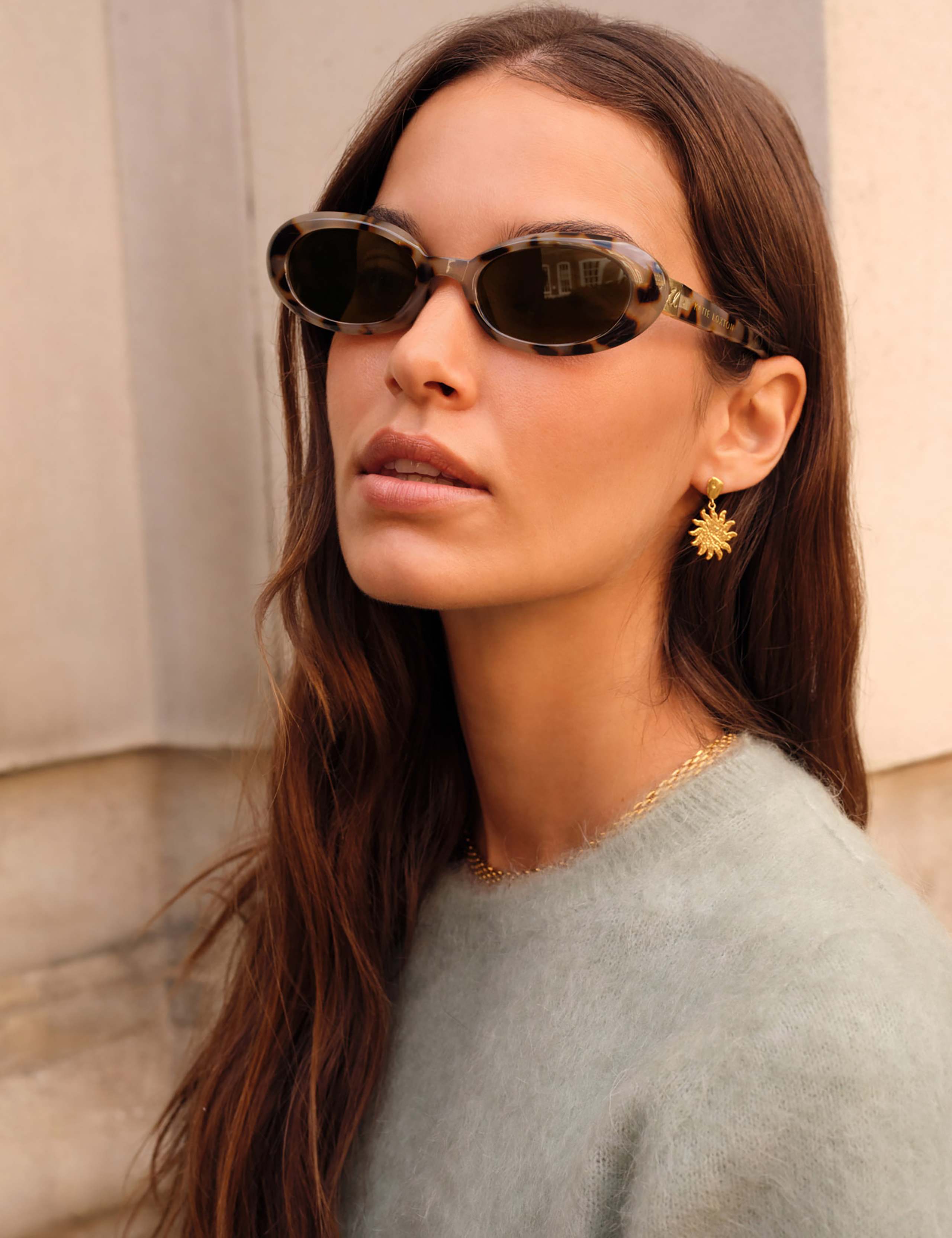 Animal Print Oval Sunglasses