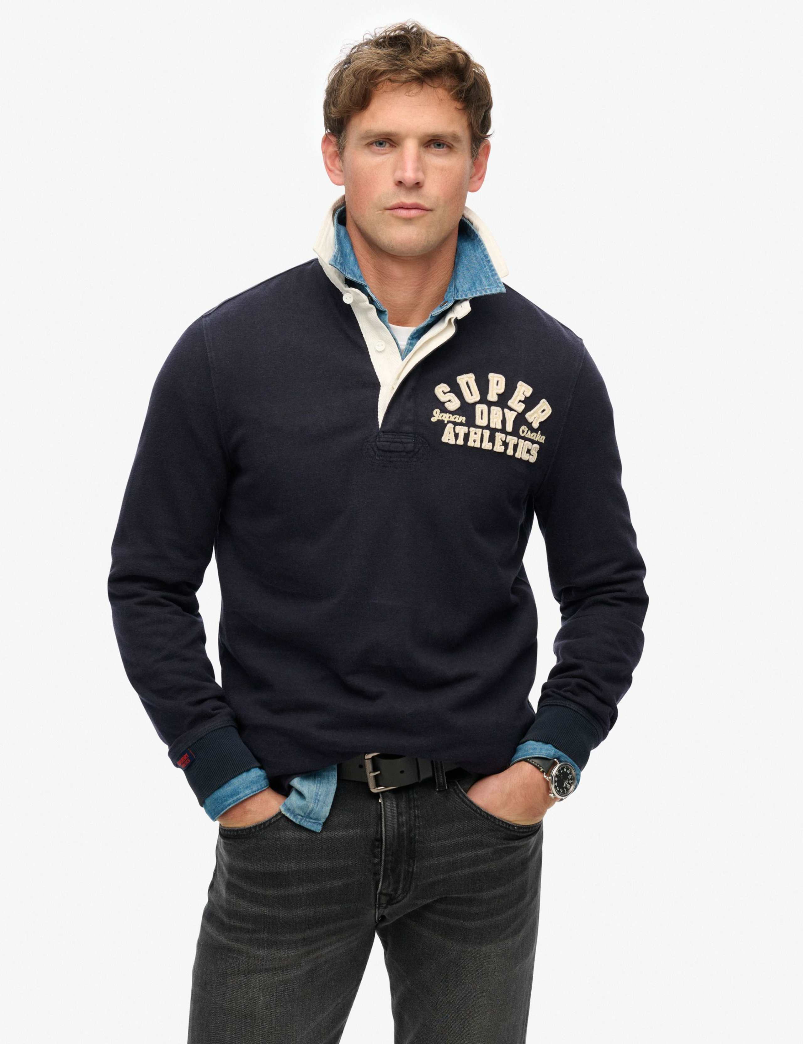 Pure Cotton Long Sleeve Rugby Top