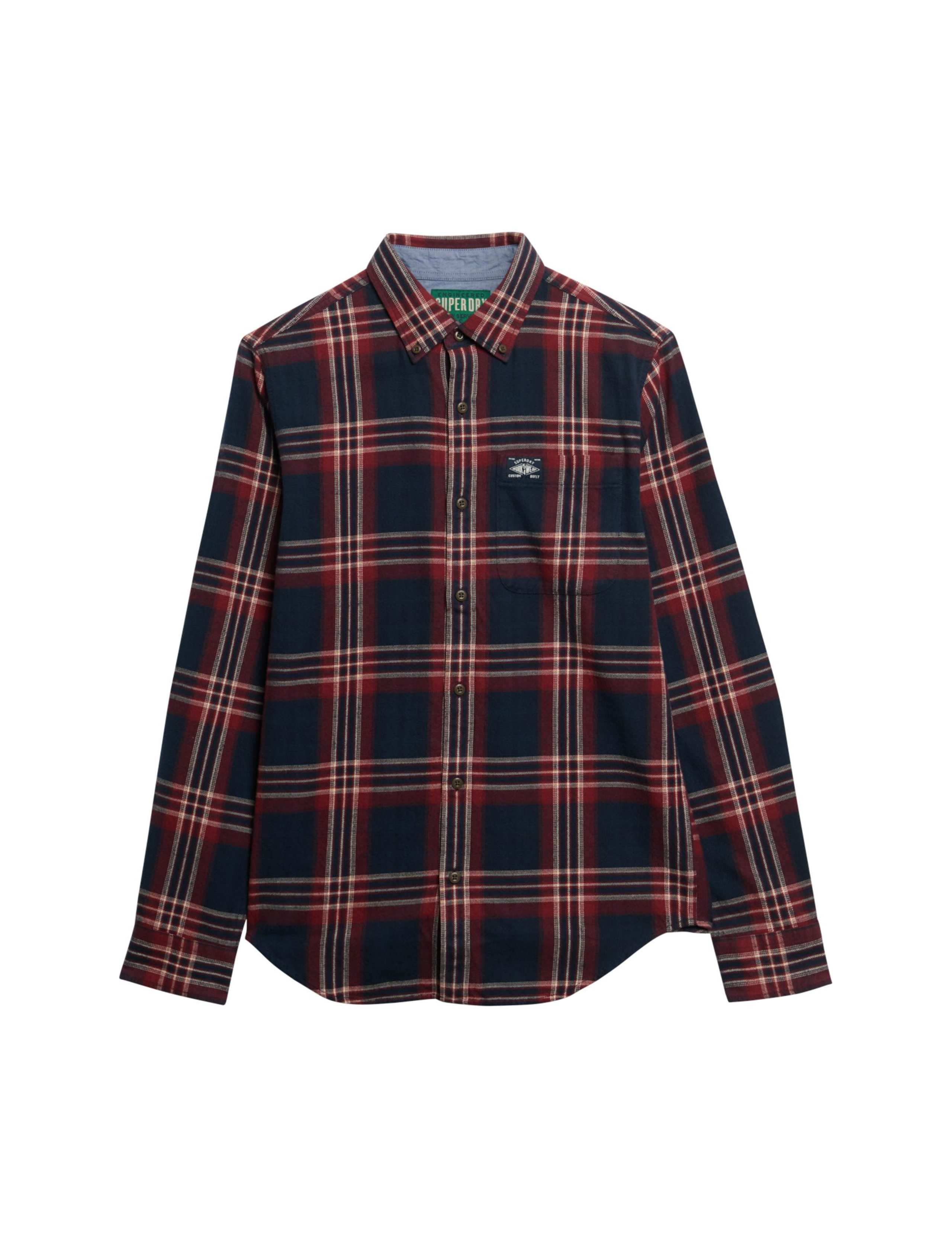 Regular Fit Pure Cotton Checked Flannel Shirt