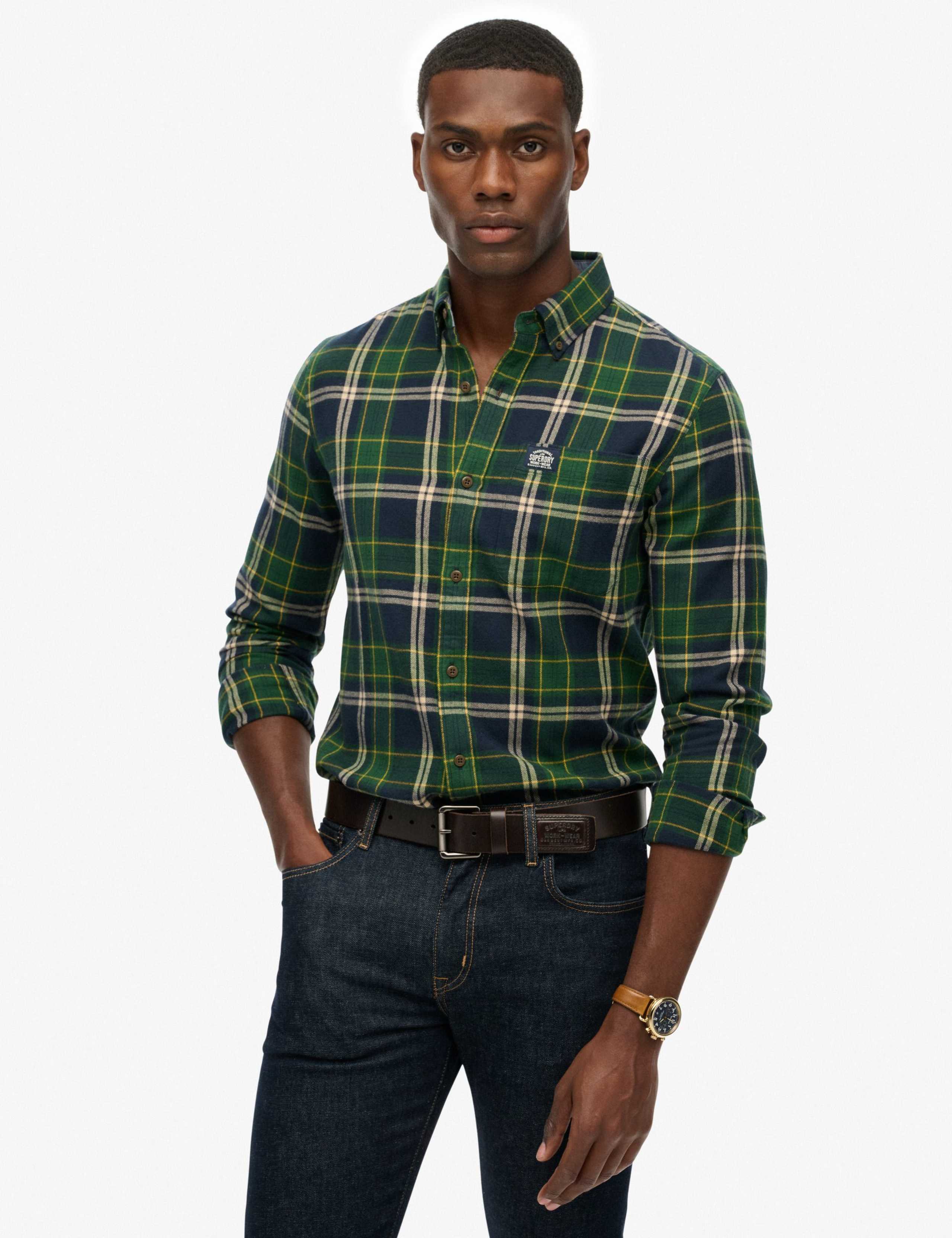 Regular Fit Pure Cotton Checked Flannel Shirt