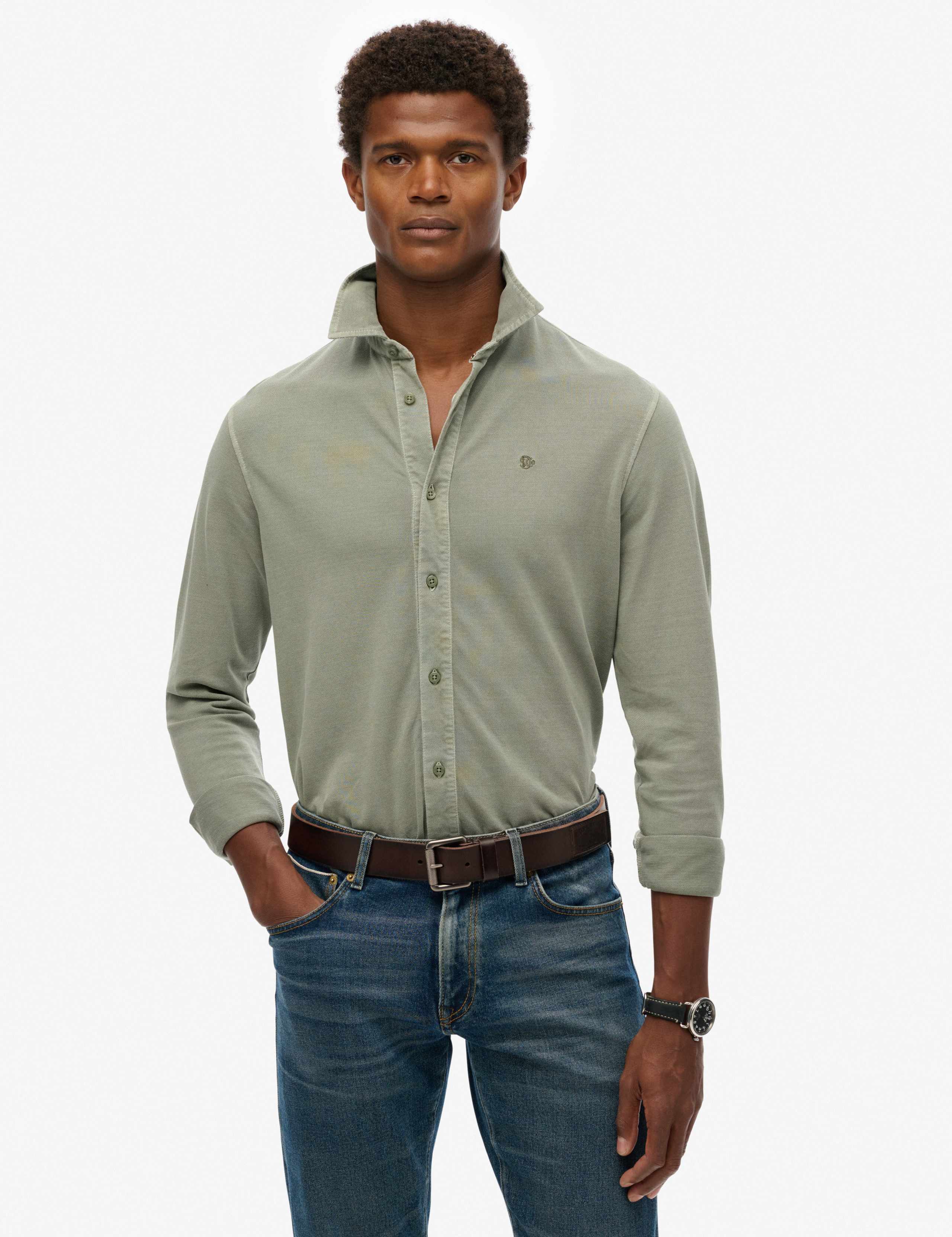 Relaxed Fit Pure Cotton Long Sleeve Shirt