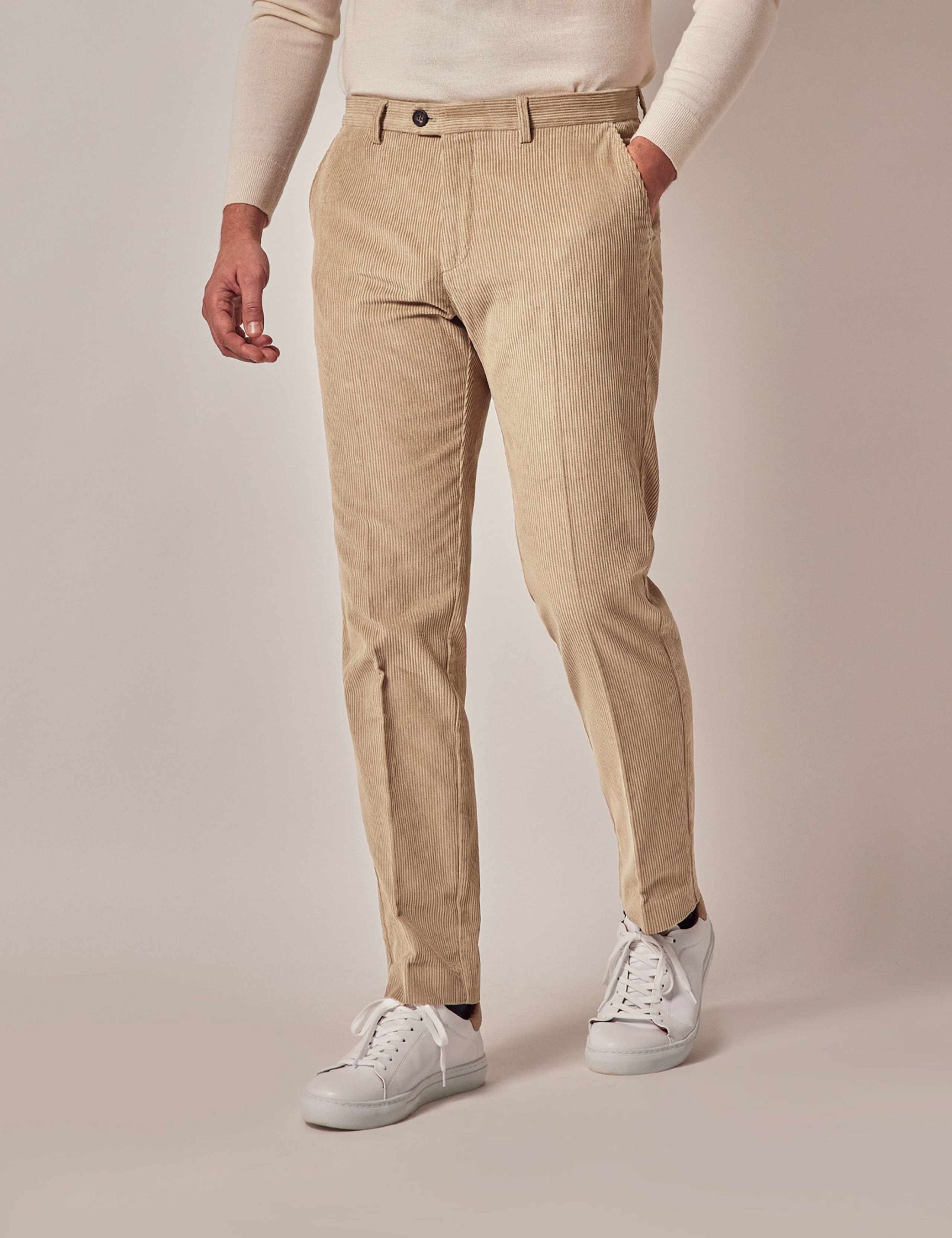 Regular Fit Pure Cotton Corduroy Chinos