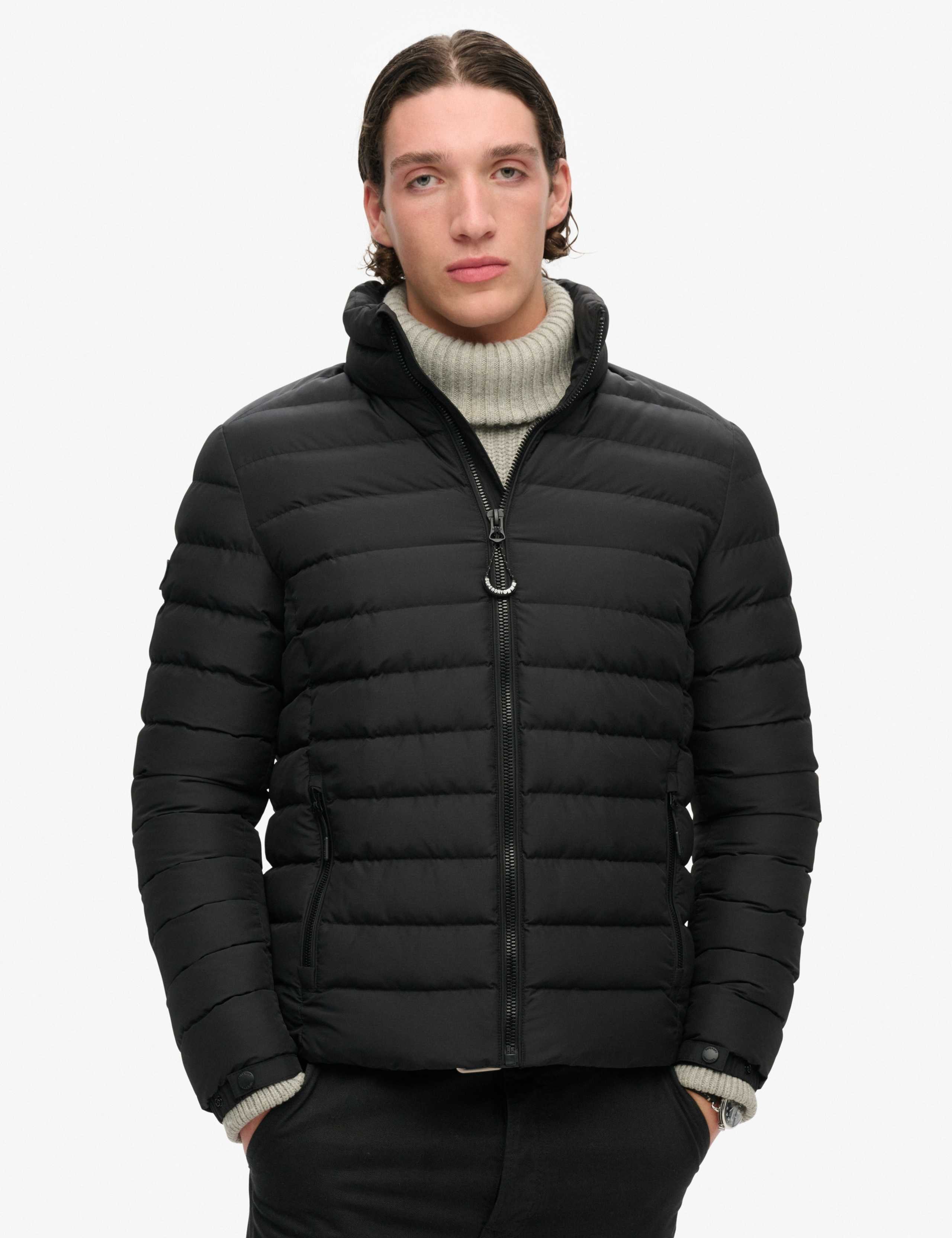 Funnel Neck Quilted Puffer Jacket