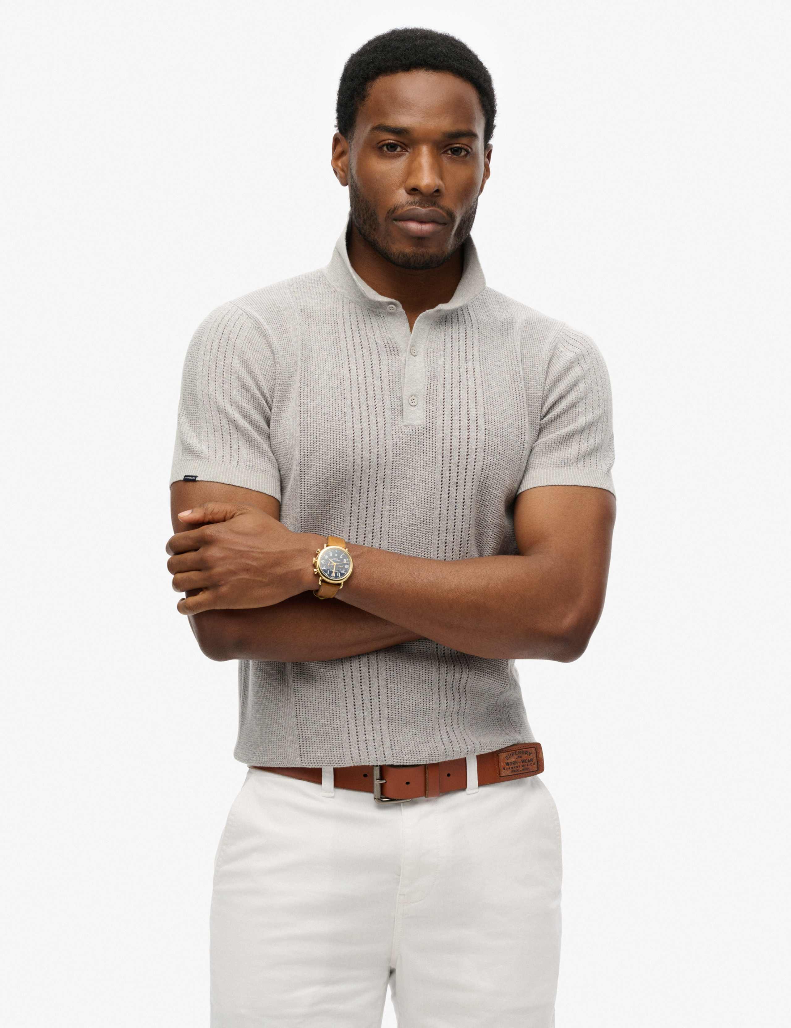 Slim Fit Cotton Rich Knitted Polo Shirt