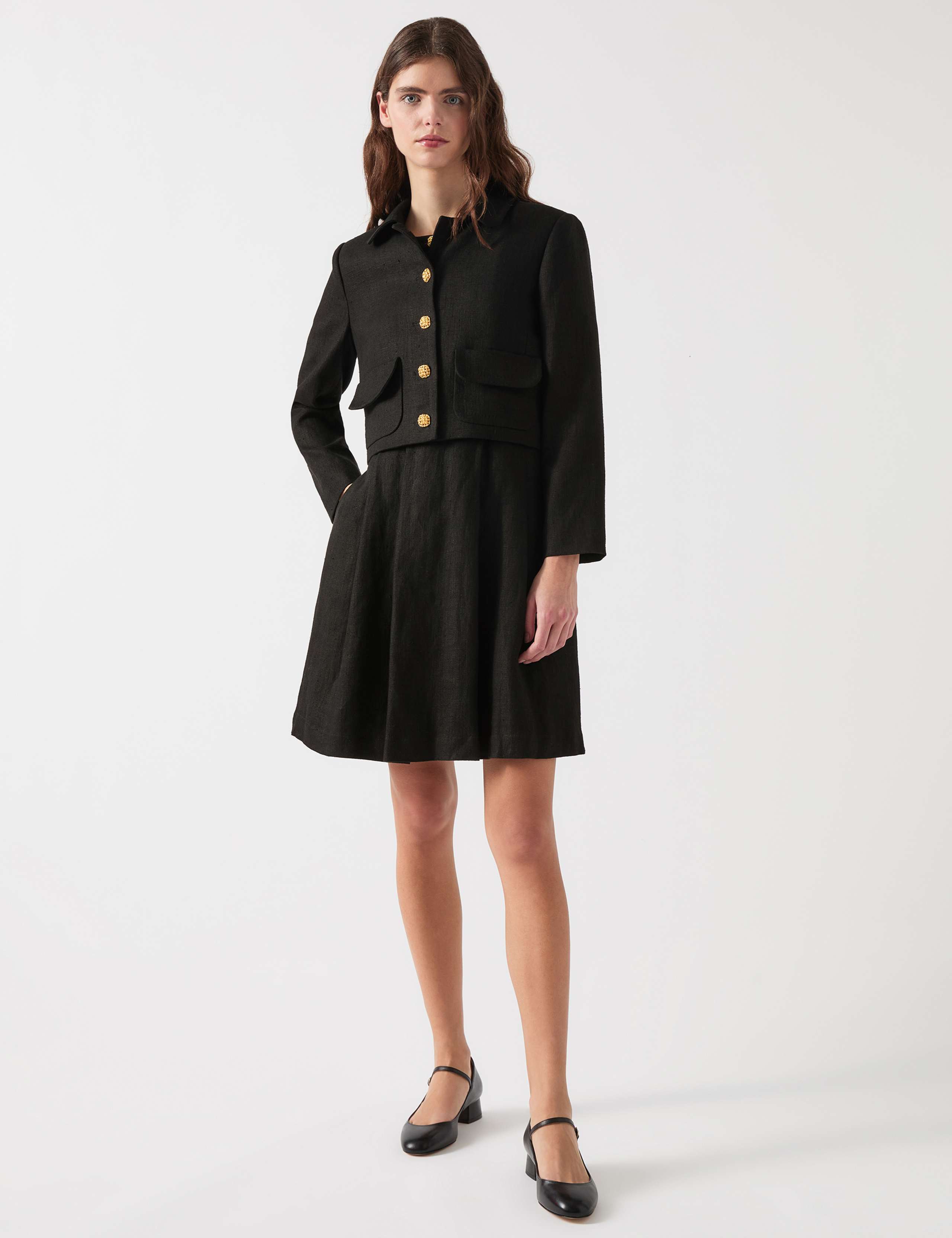 Pure Linen Cropped Jacket