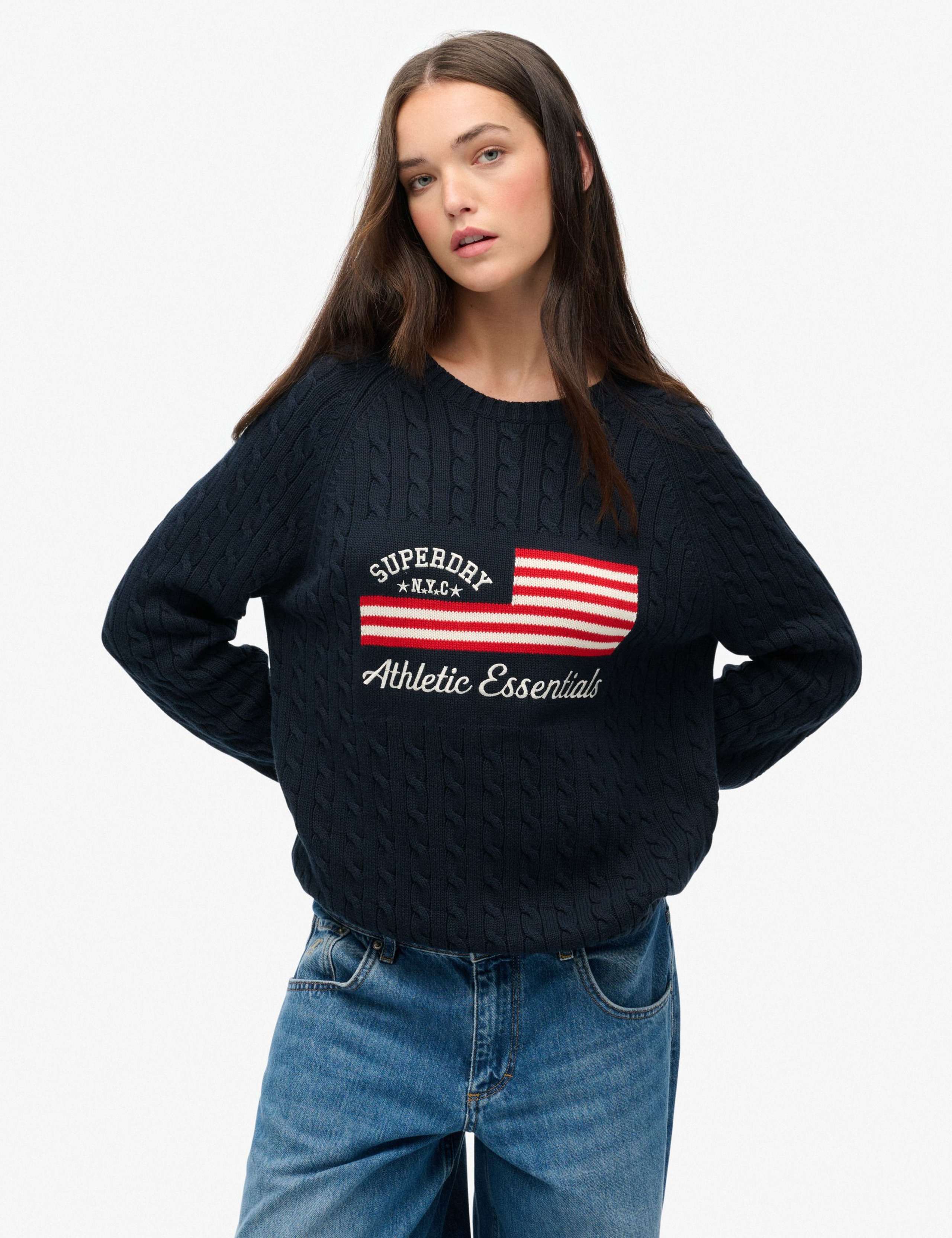 Pure Cotton Cable Knit Relaxed Jumper