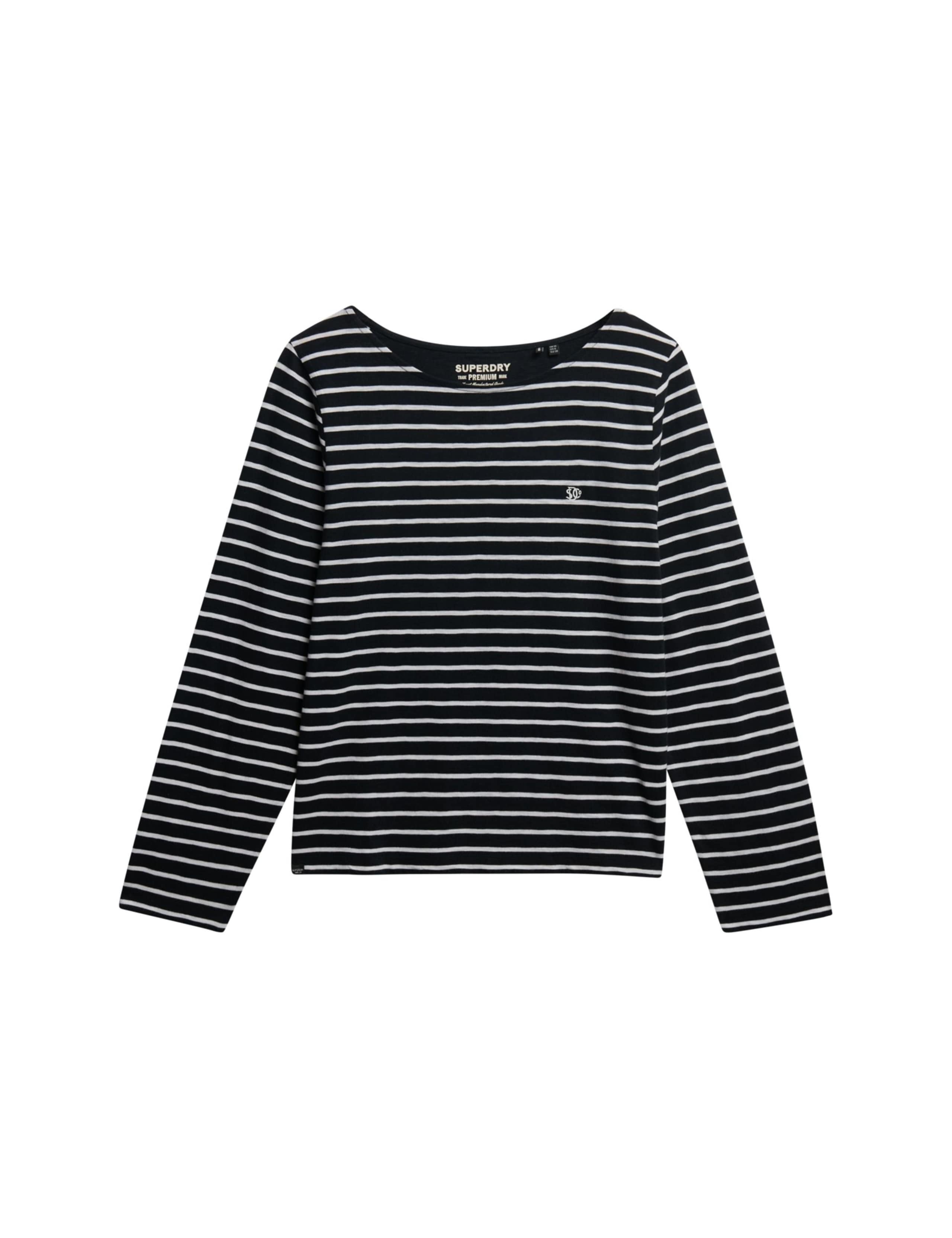 Cotton Rich Striped Slash Neck Top