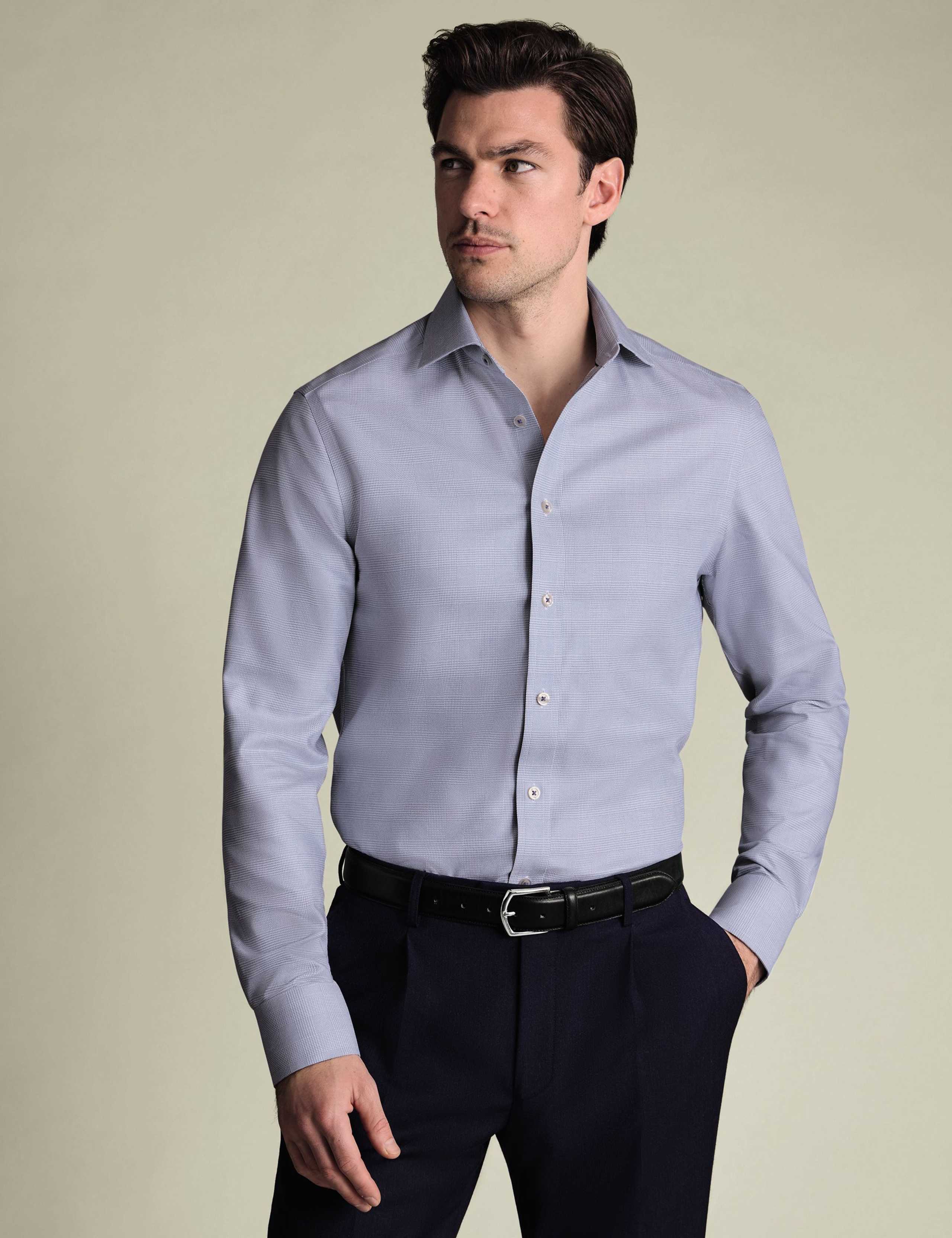 Non Iron Regular Fit Textured Shirt