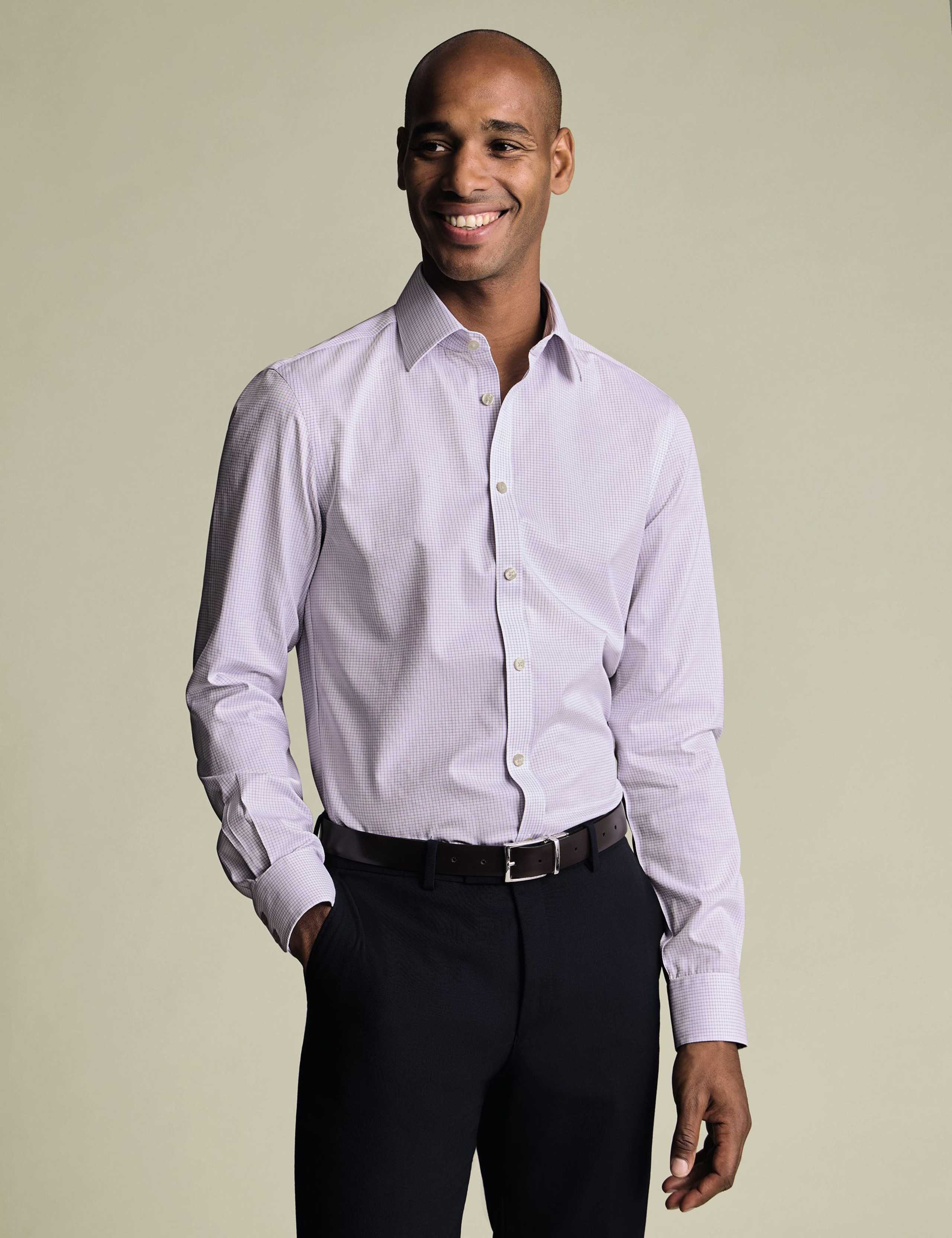 Non Iron Slim Fit Pure Cotton Check Shirt