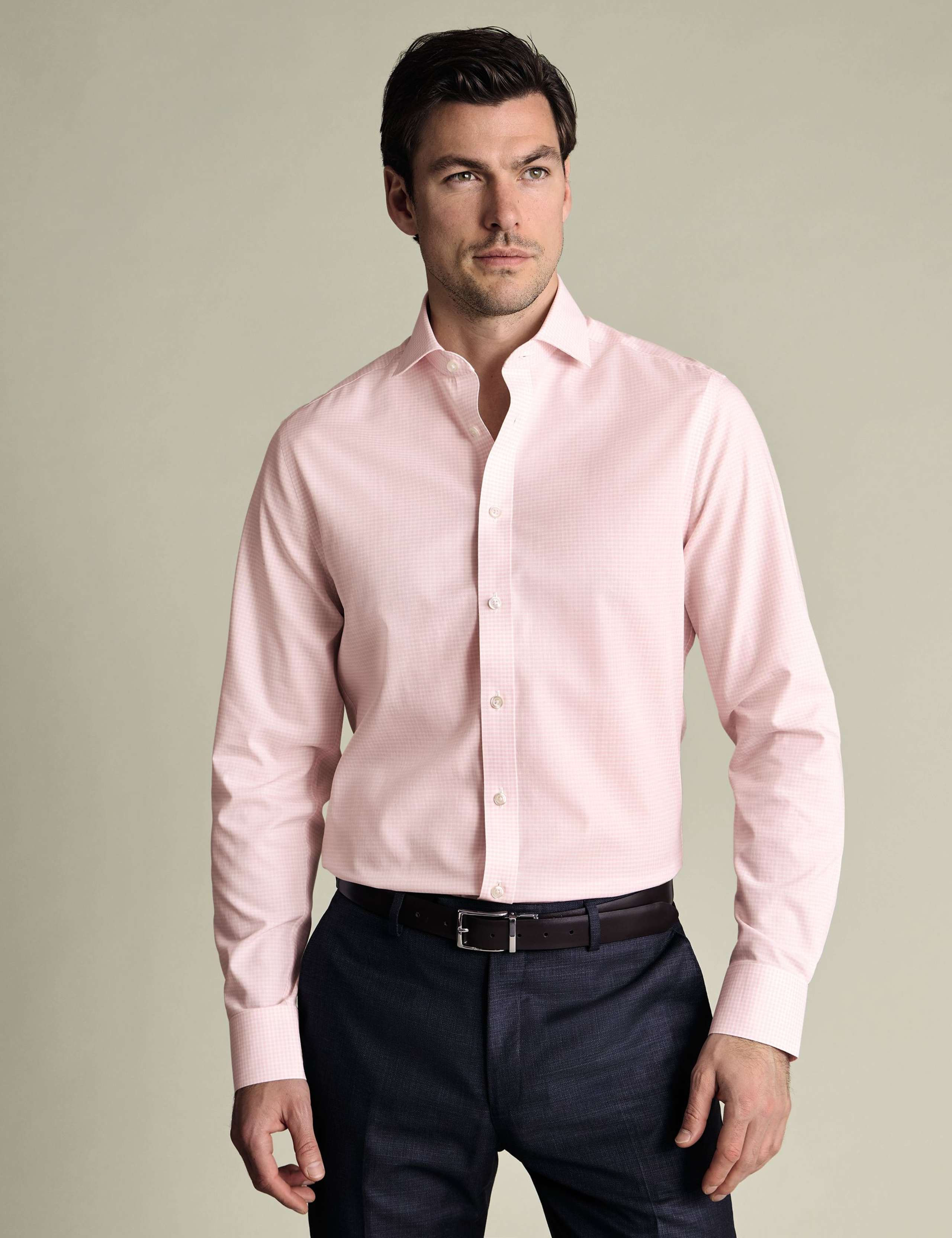 Regular Fit Non Iron Pure Cotton Checked Shirt