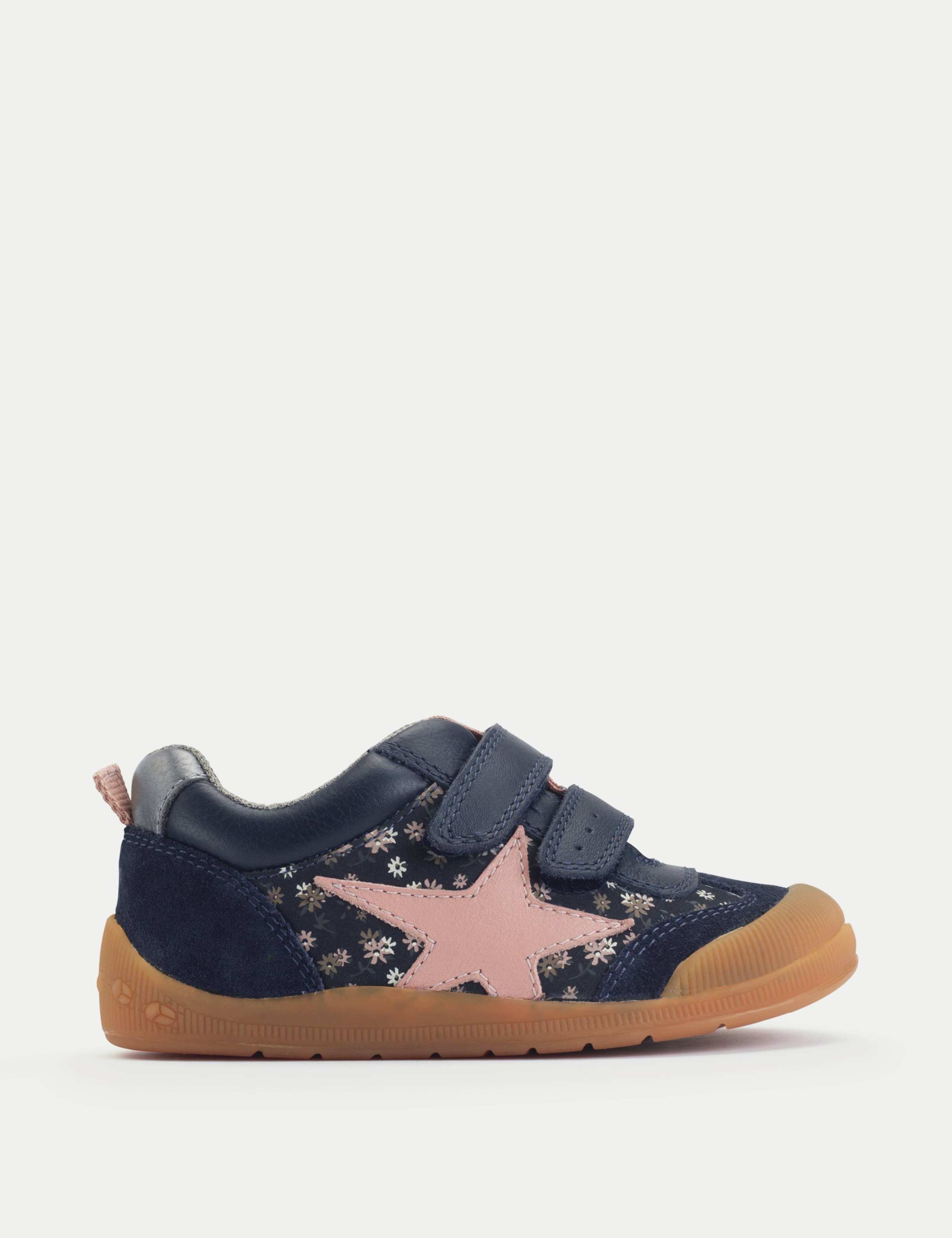 Kids' Leather Riptape Floral Star Trainers (4 Small-10½ Small)