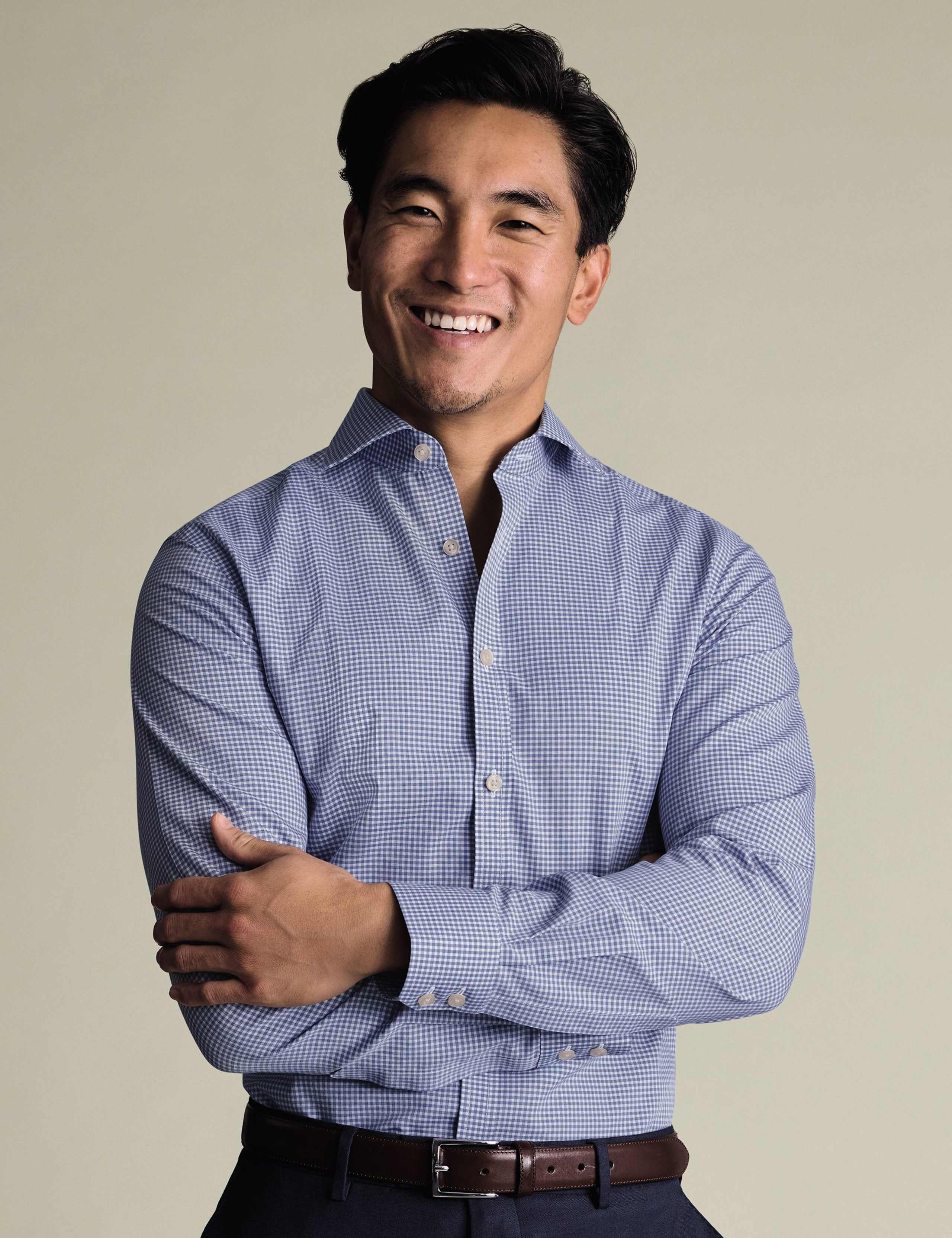 Slim Fit Pure Cotton Gingham Shirt