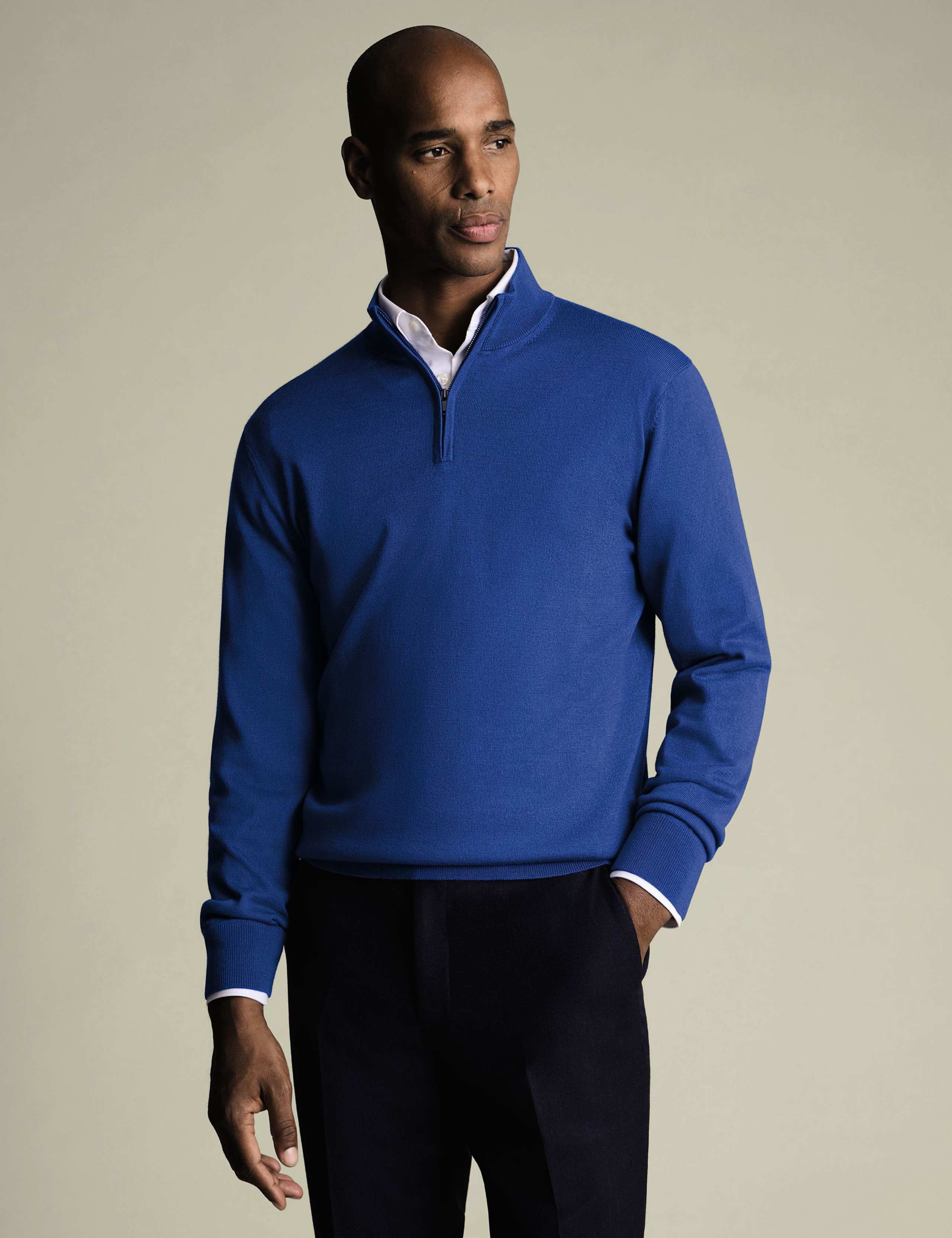 Pure Wool Half Zip Jumper