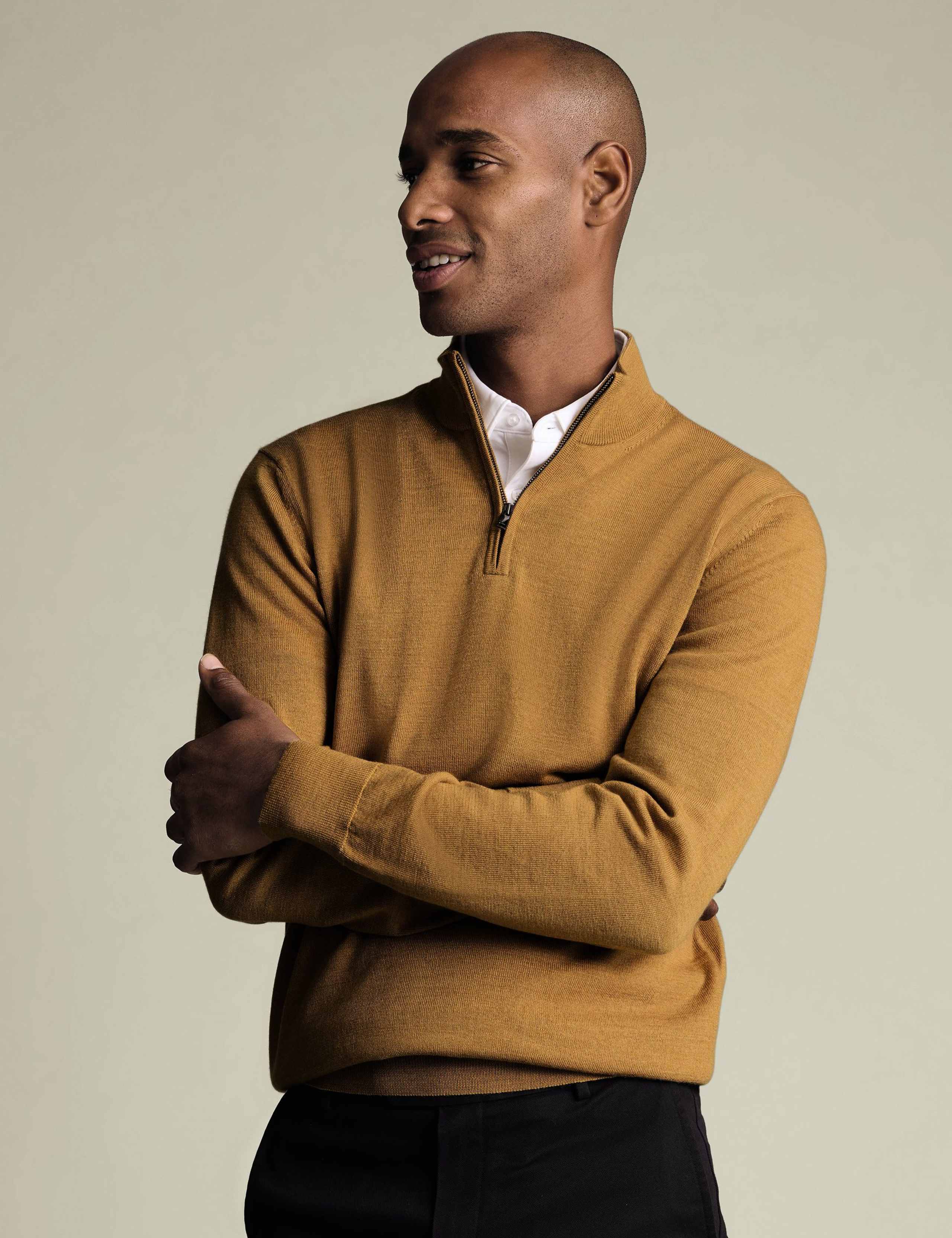 Pure Wool Half Zip Jumper