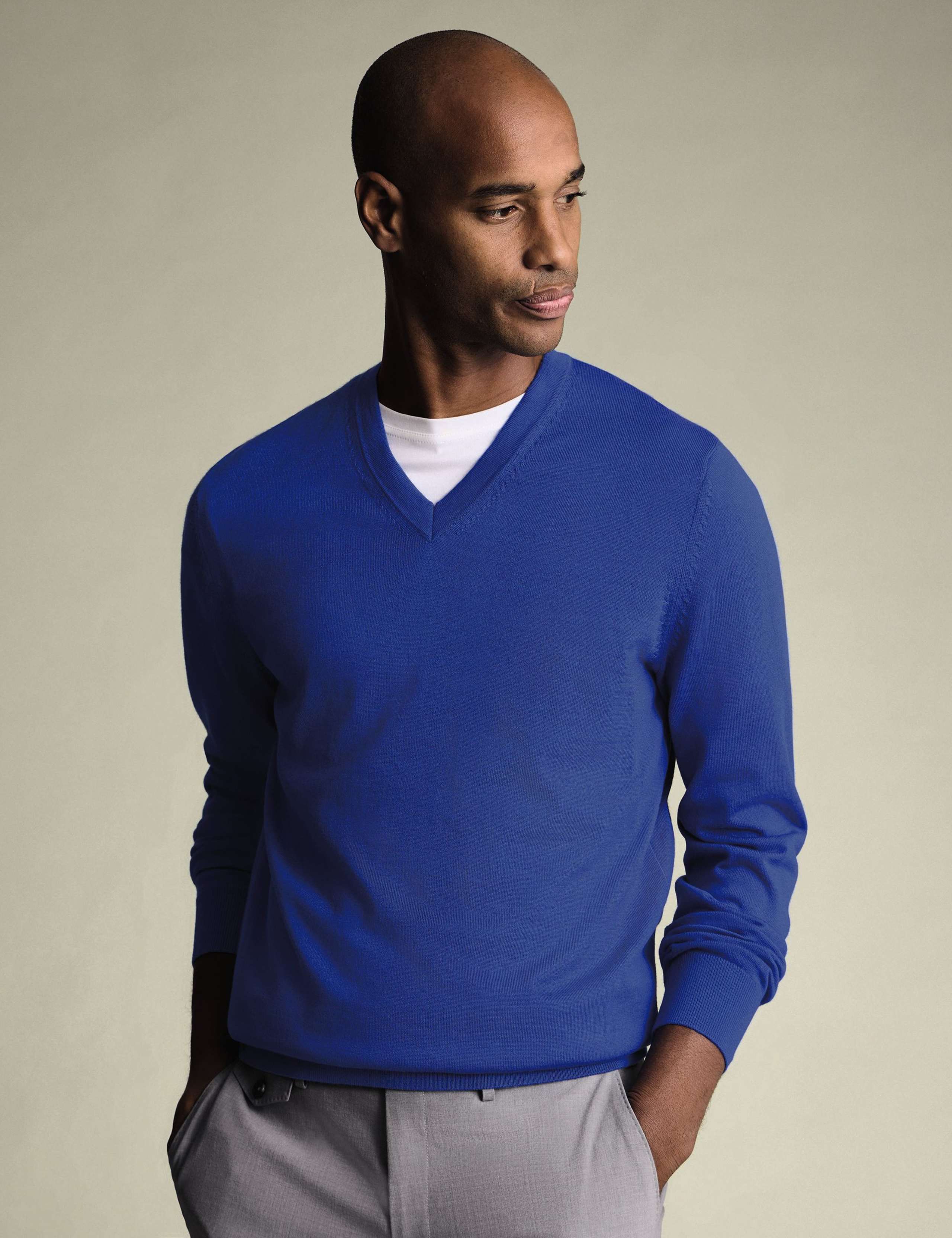 Pure Wool V-Neck Jumper