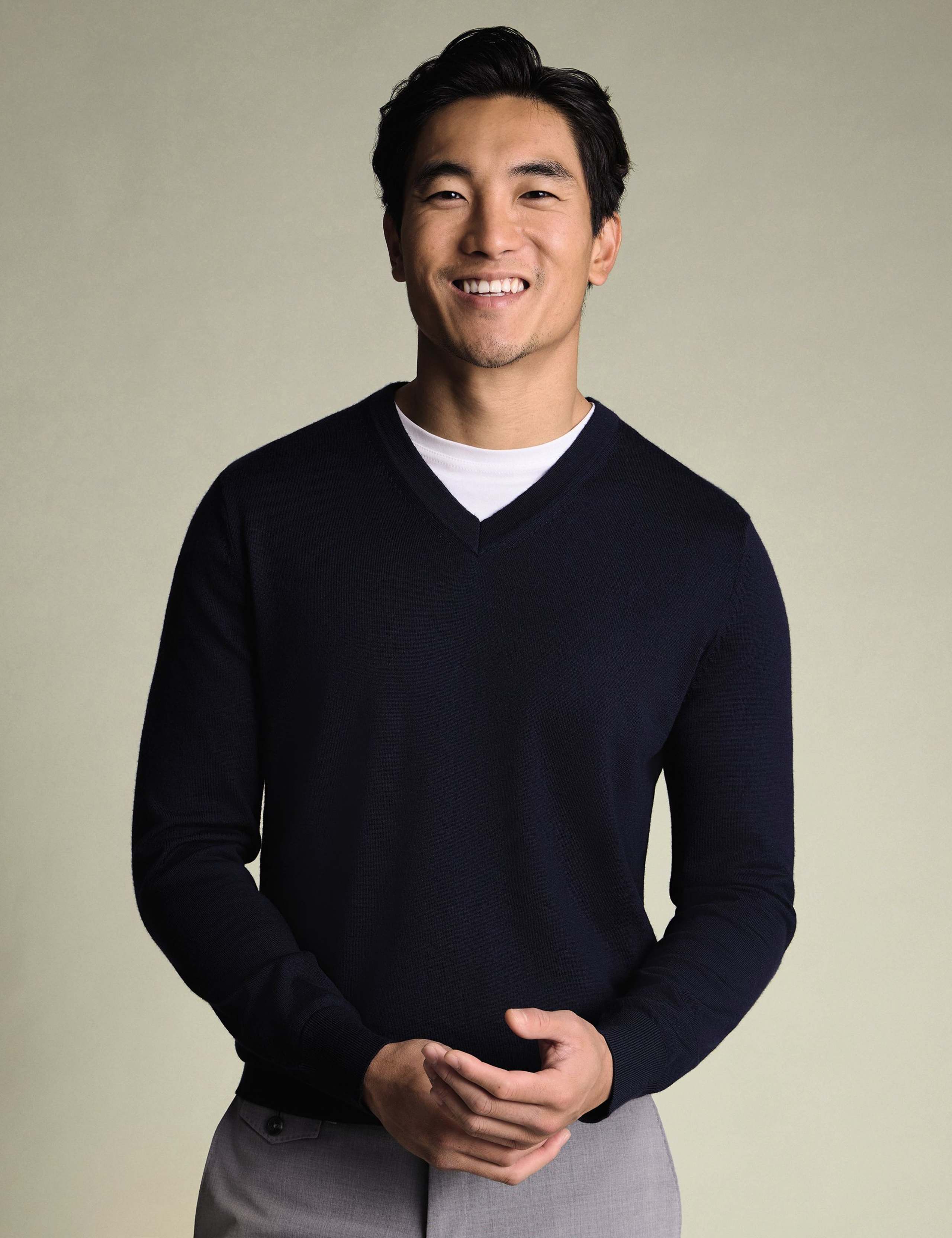 Pure Wool V-Neck Jumper