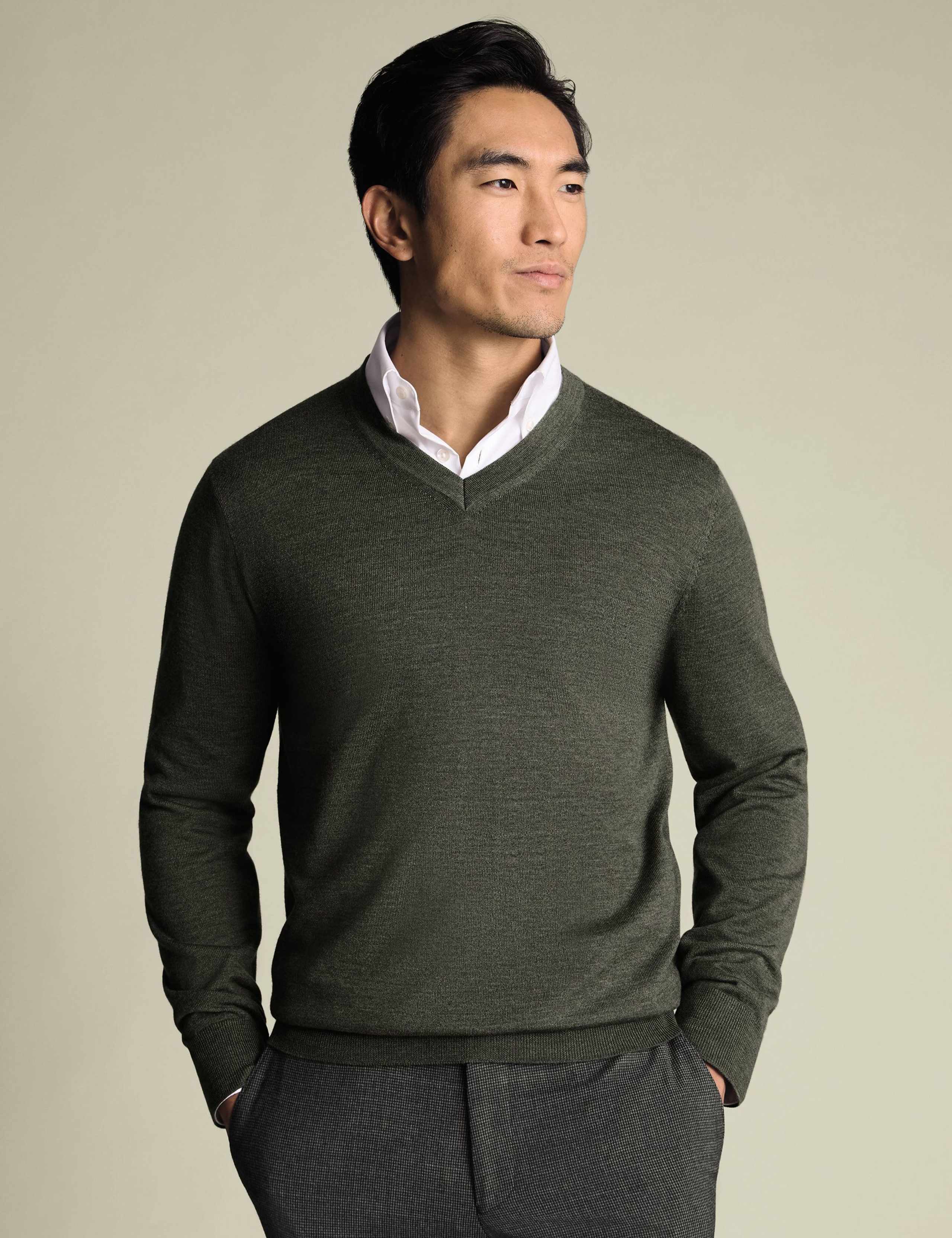 Pure Wool V-Neck Jumper