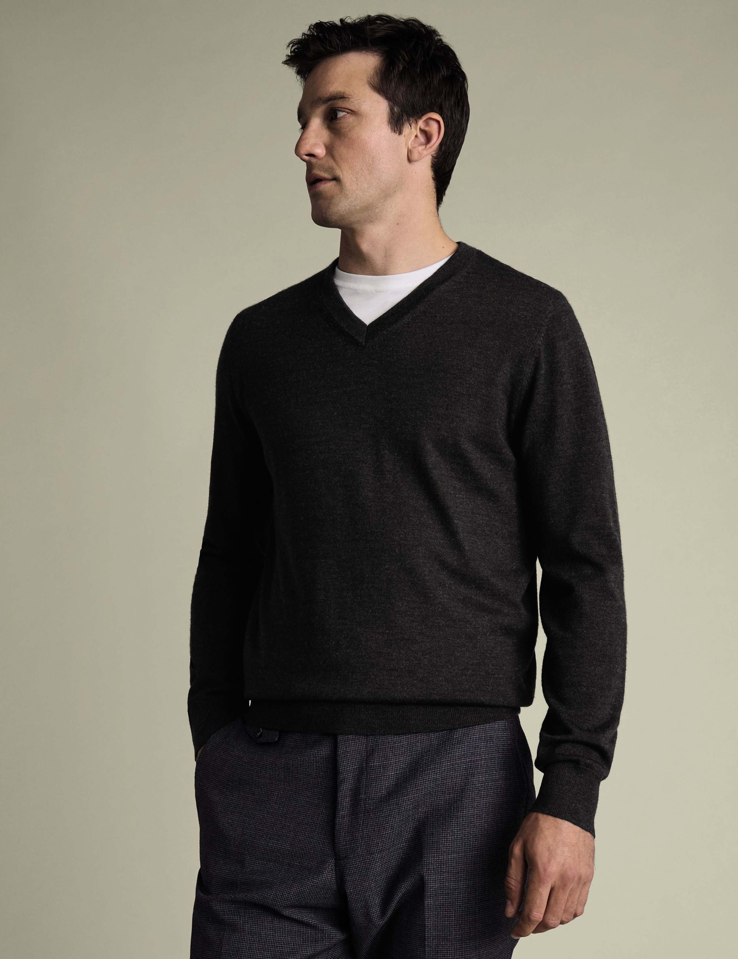 Pure Wool V-Neck Jumper