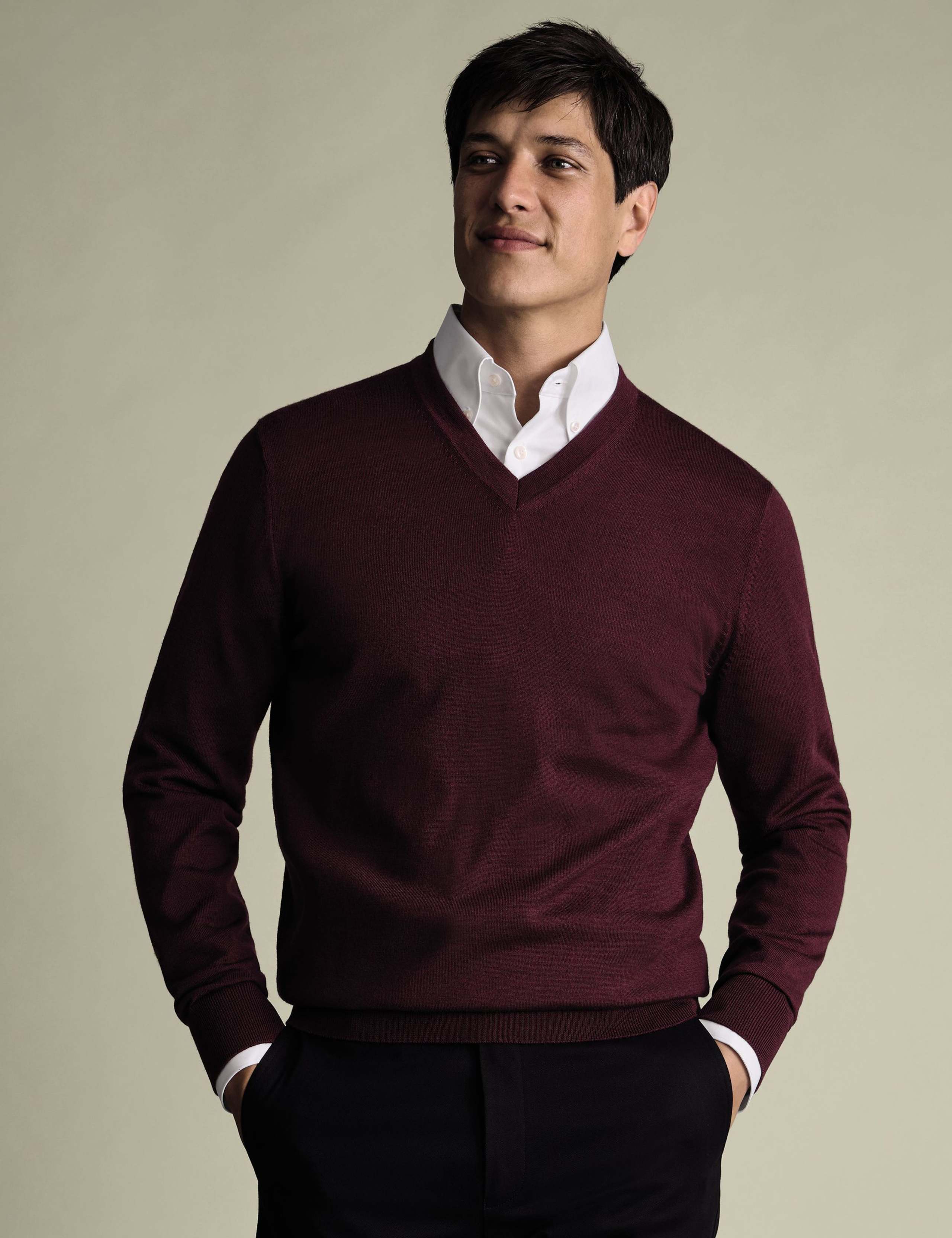 Pure Wool V-Neck Jumper