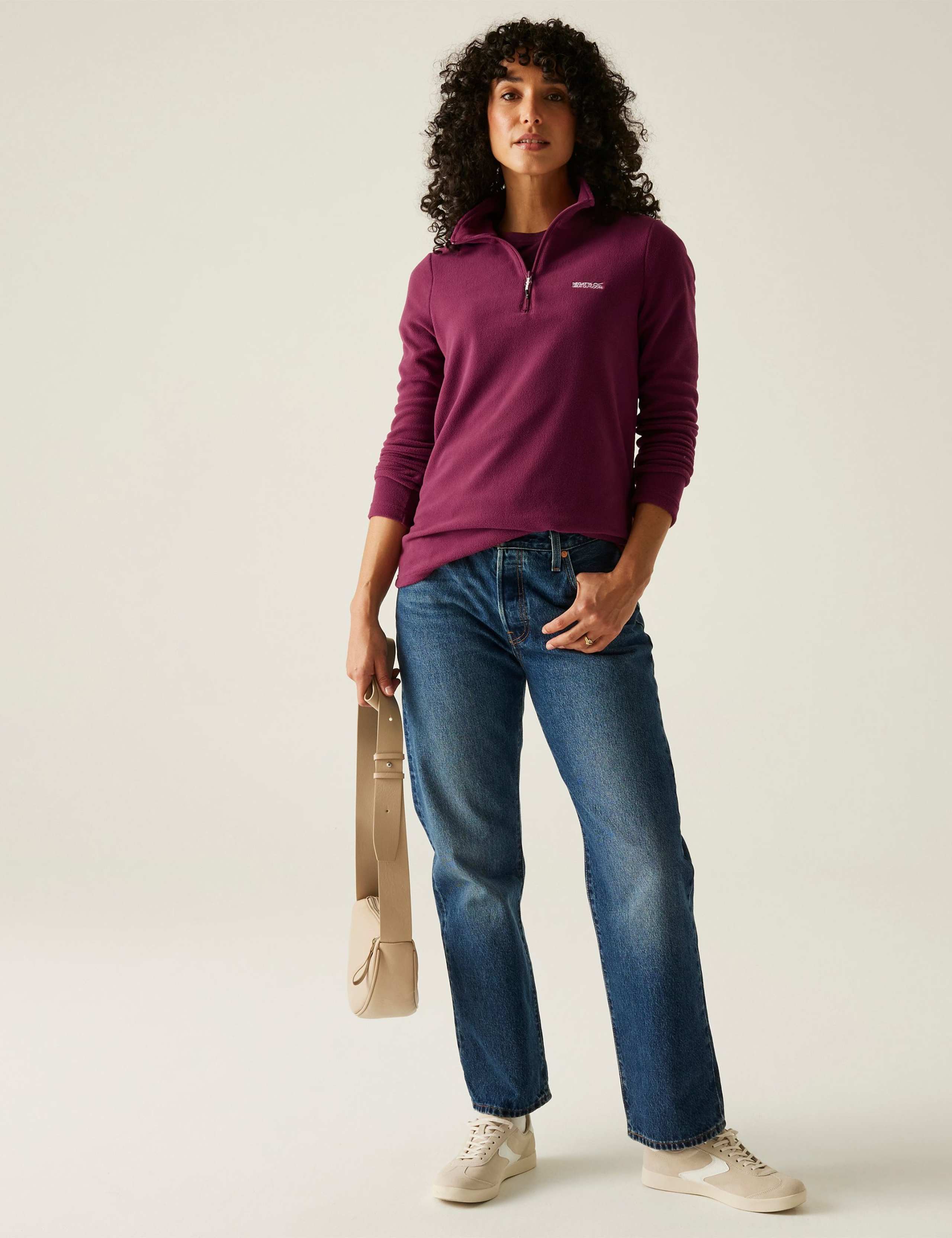 Sweethart Funnel Neck Half Zip Fleece
