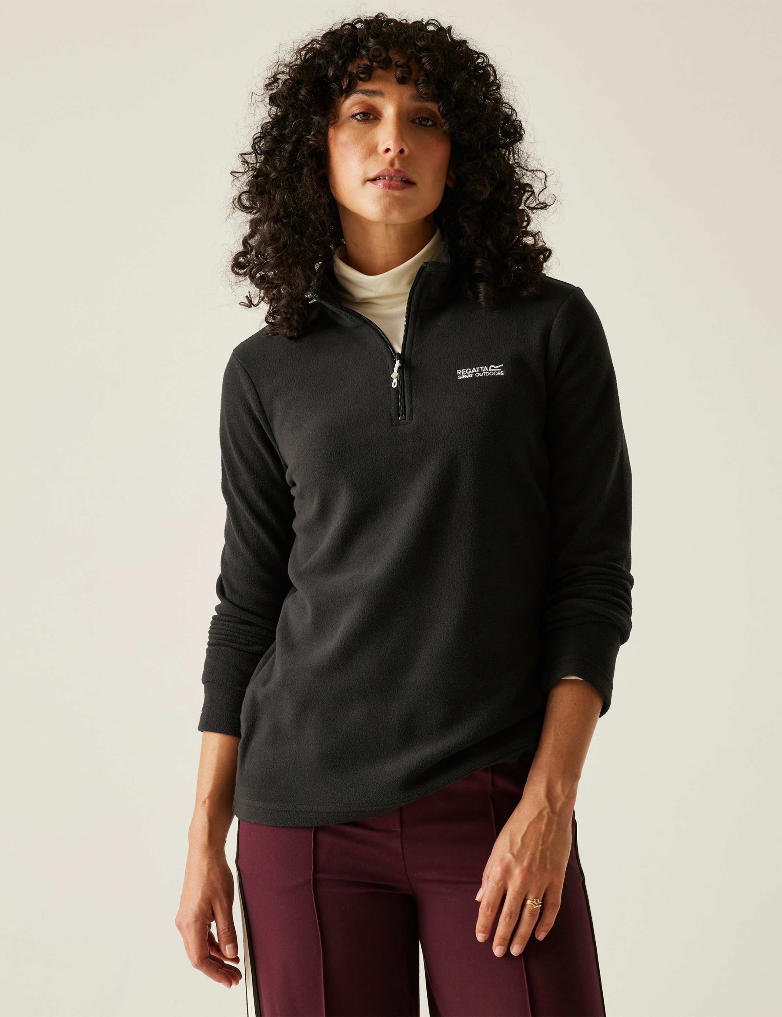 Sweethart Funnel Neck Half Zip Fleece