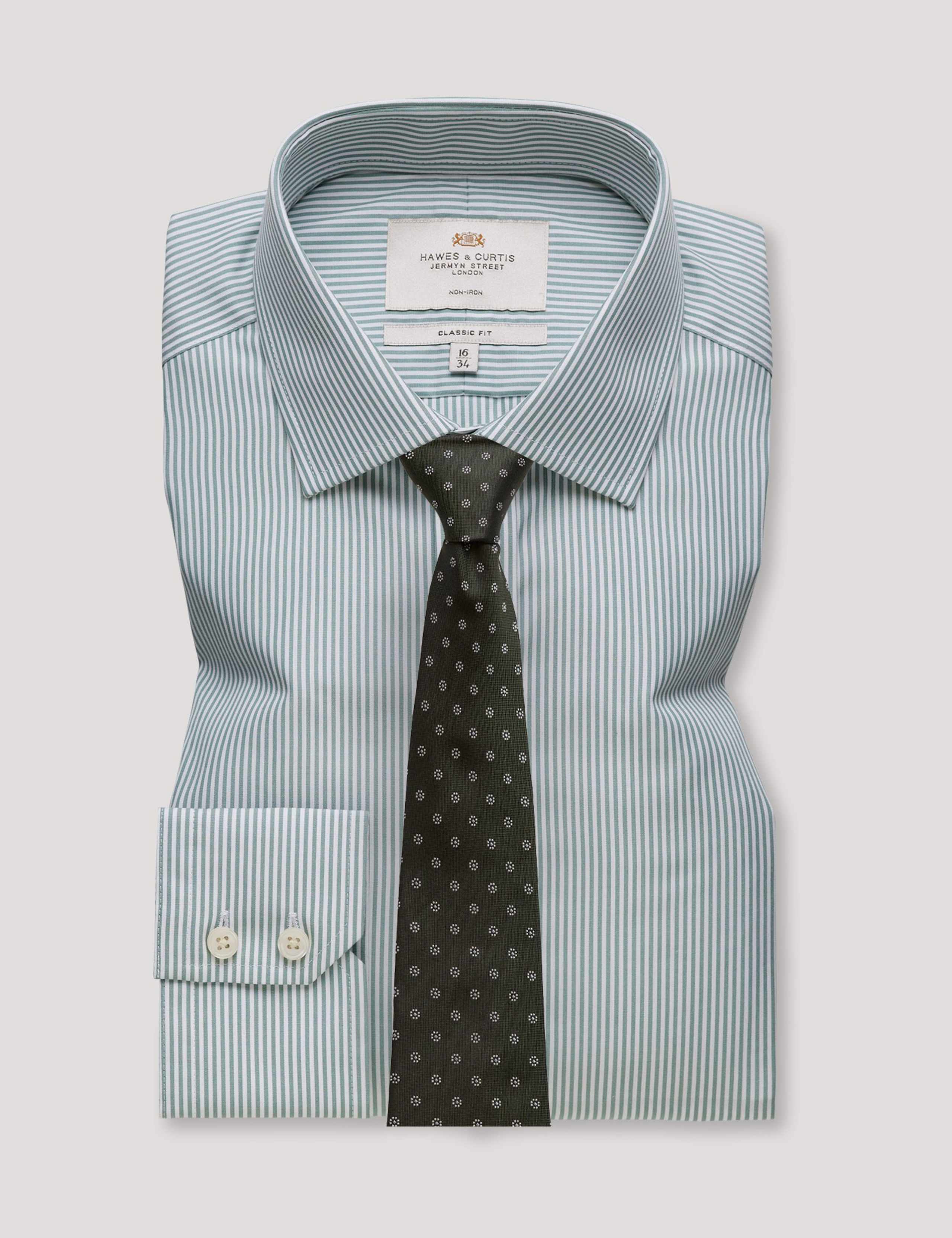 Non Iron Pure Cotton Striped Shirt