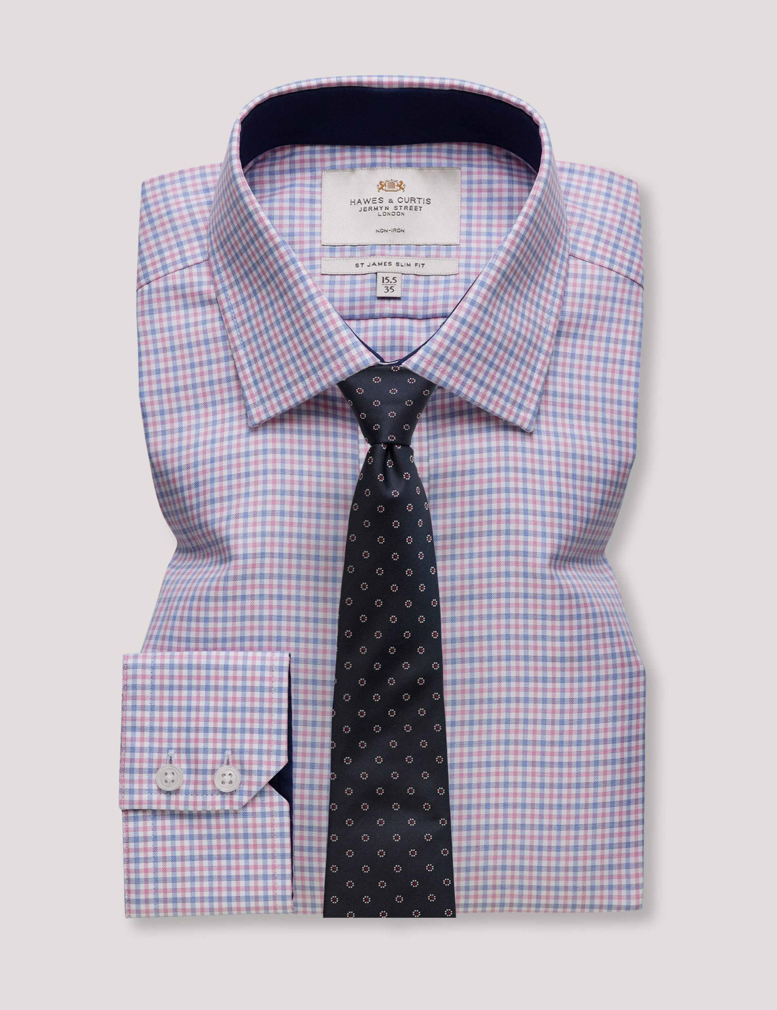 Slim Fit Non Iron Pure Cotton Check Shirt