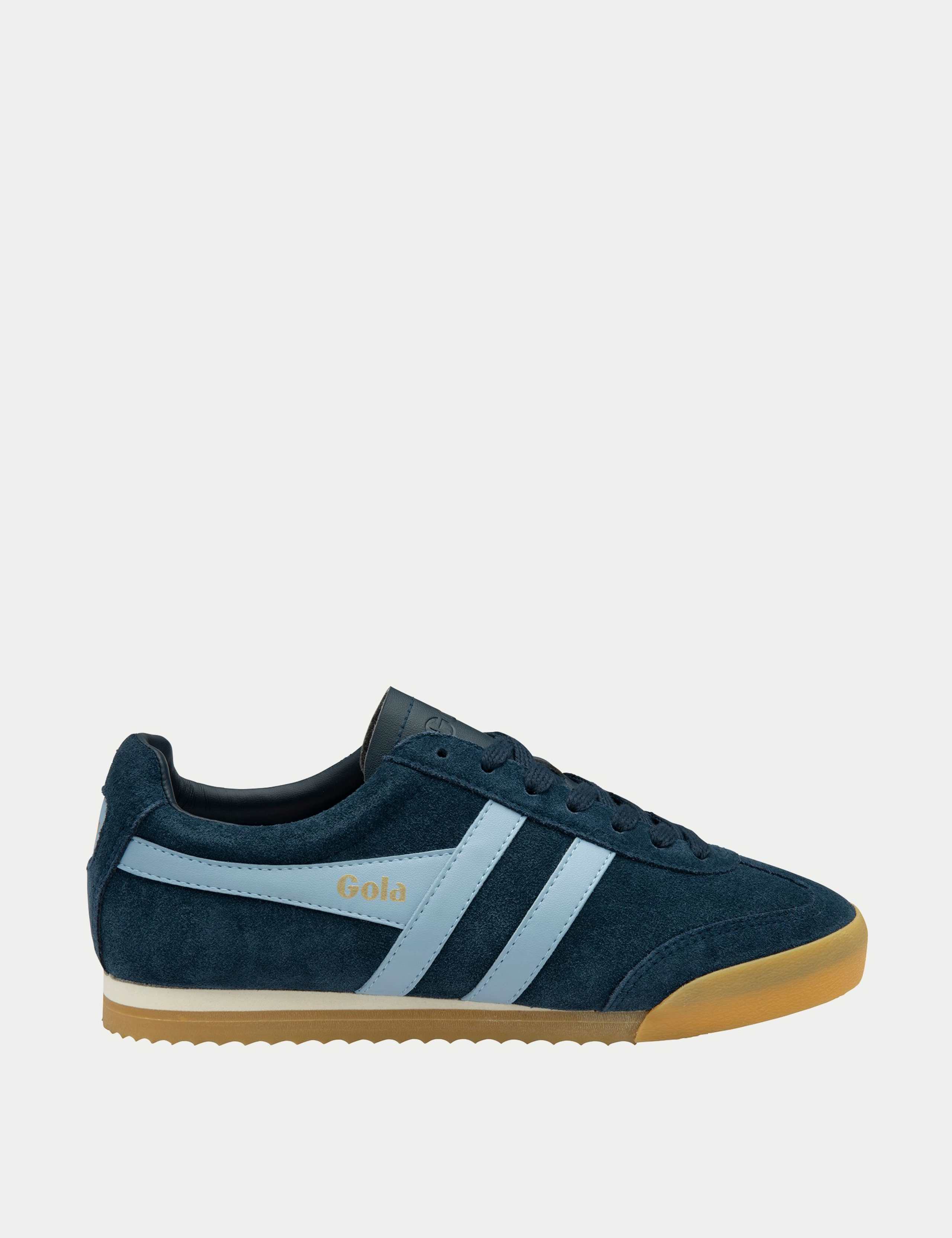Suede Lace Up Striped Trainers