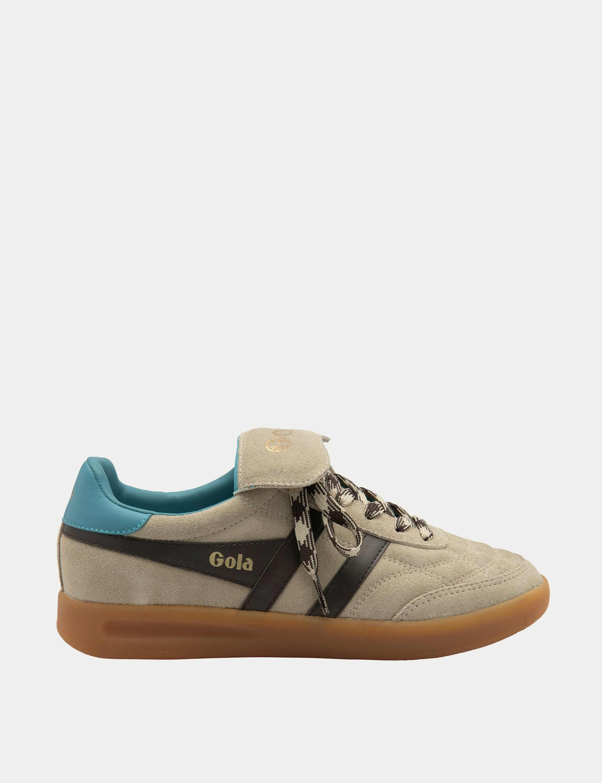Suede Lace Up Striped Trainers