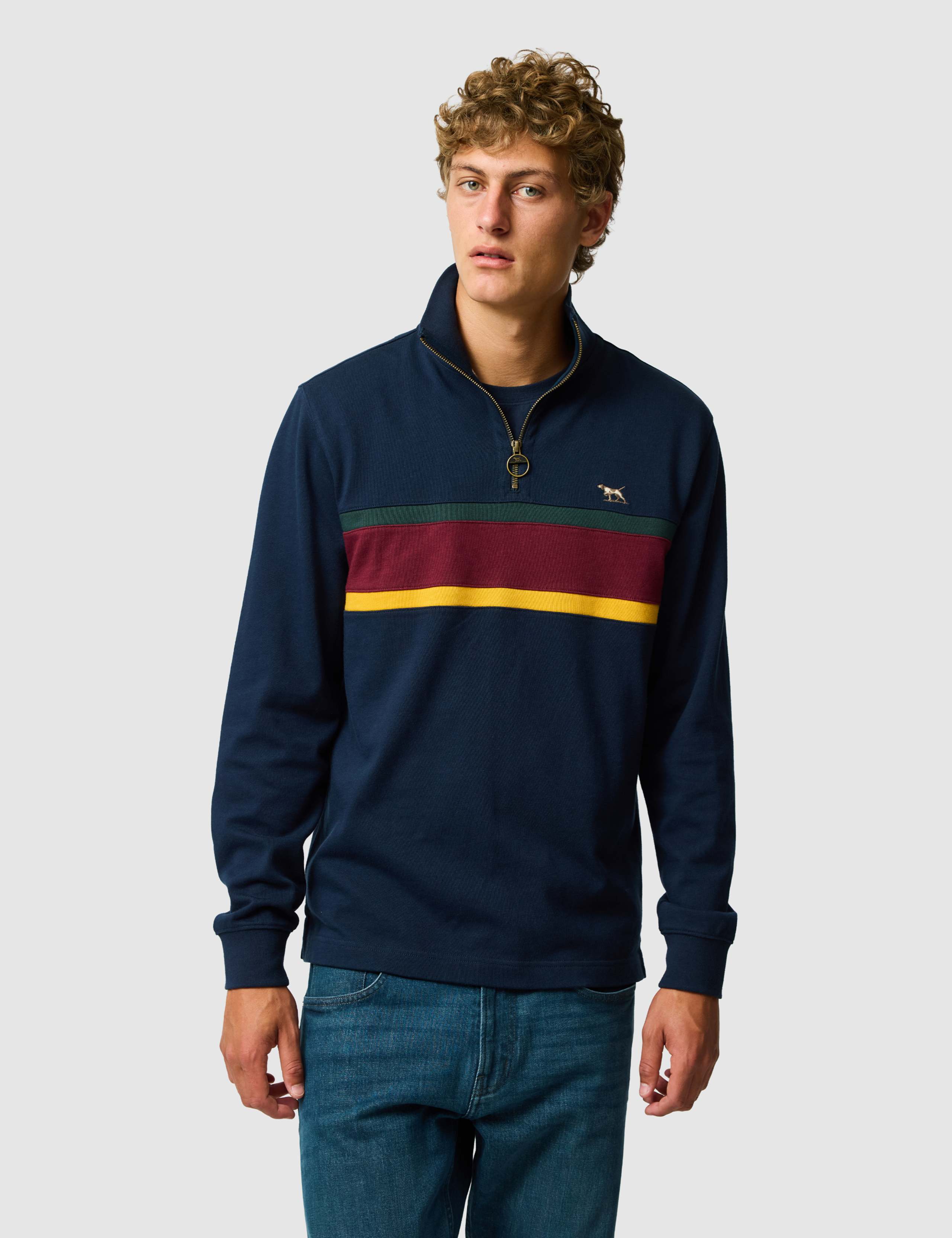 Chesterfield Pure Cotton Half Zip Sweatshirt